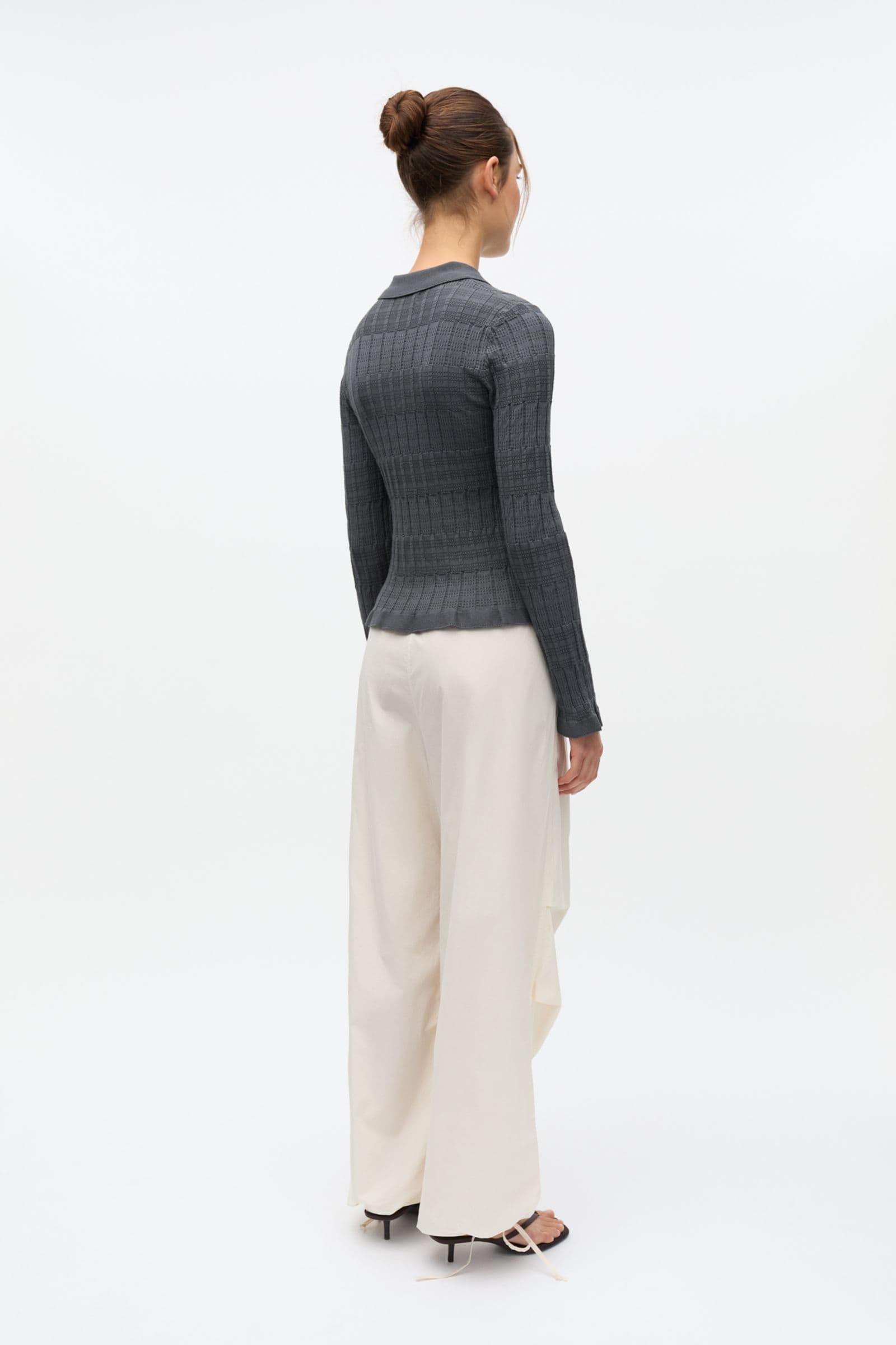 ENYELIA LS CARDIGAN 7377 Dark Grey Mel