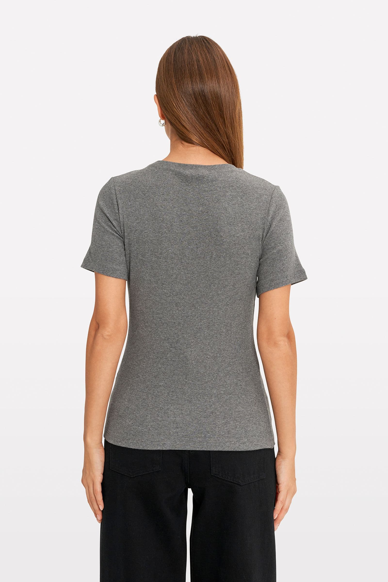 ENALLY SS O-N TEE 5314 Dark Grey Mel (ALLY)