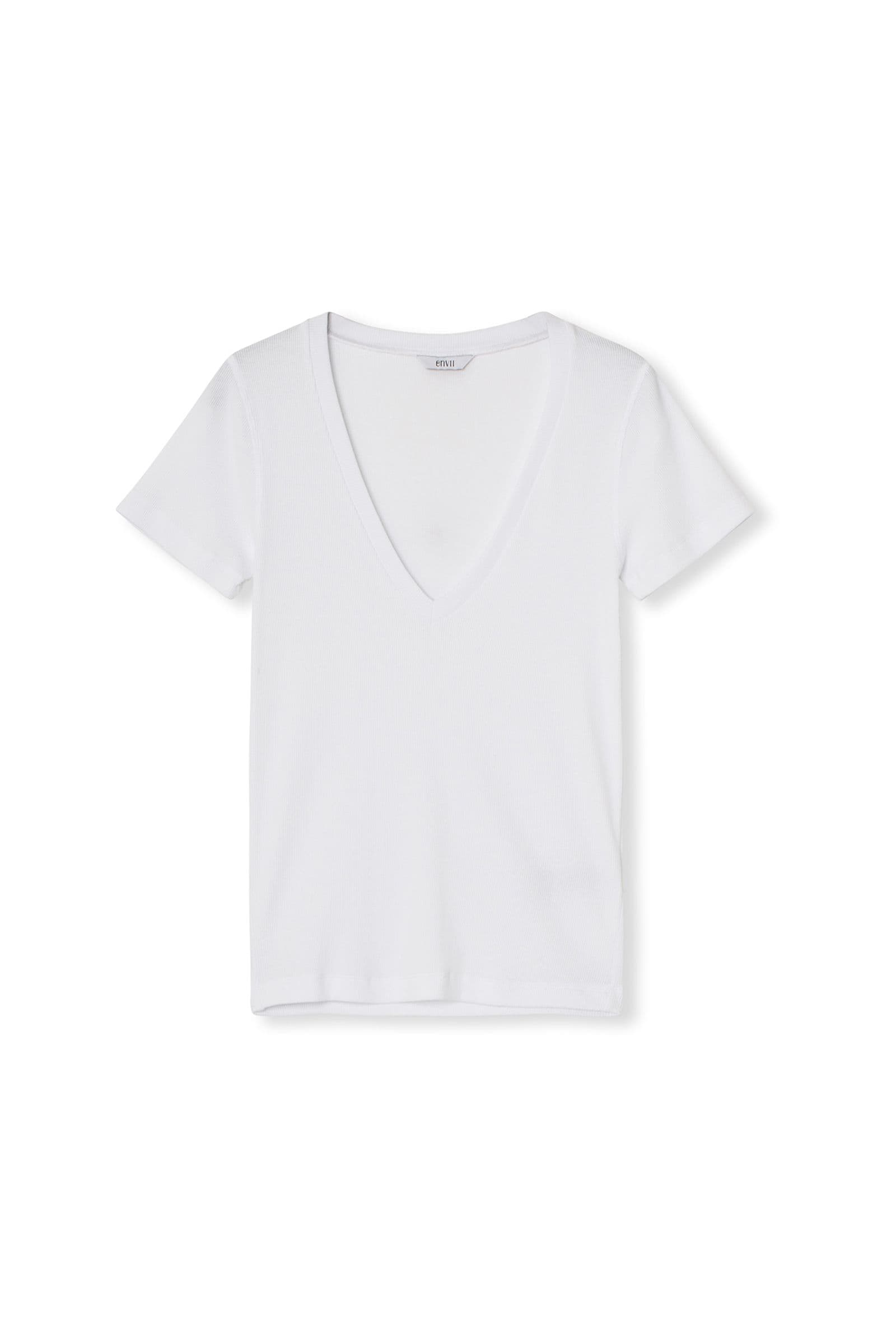 ENALLY SS SLIM V-N TEE 5314 Bright White