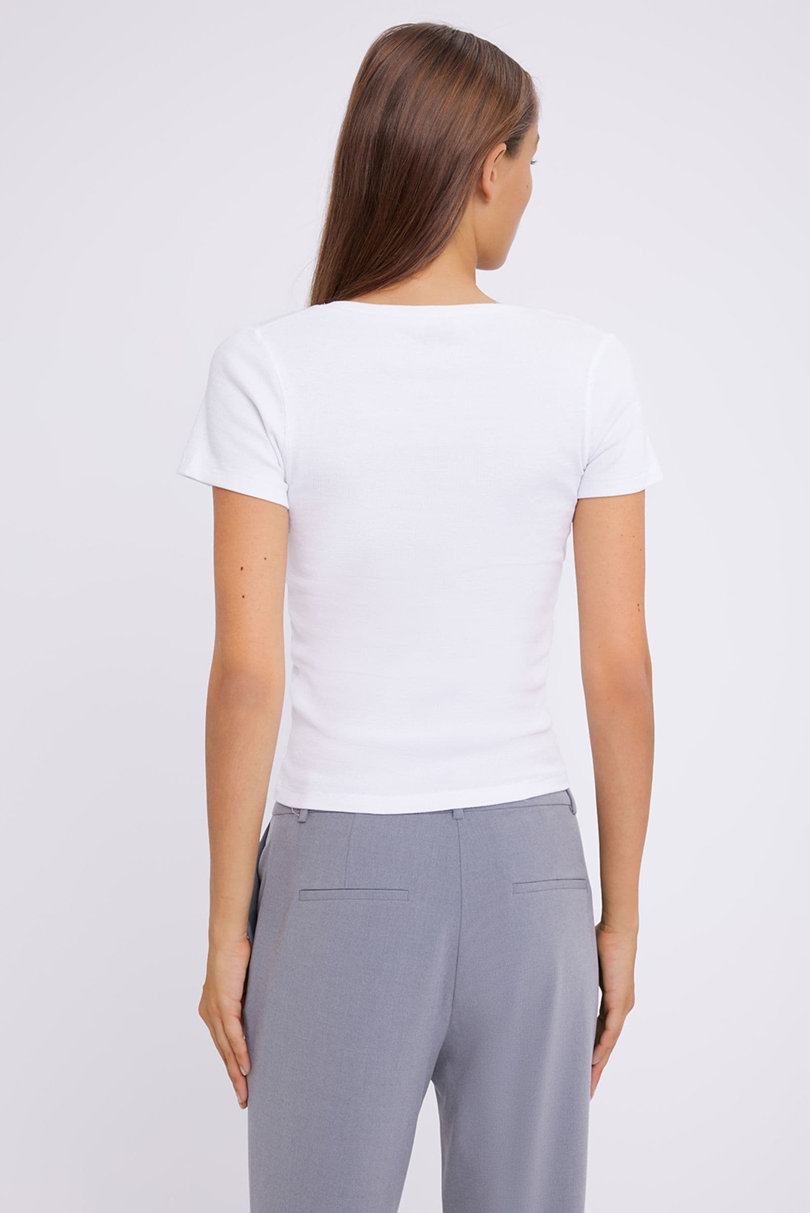 ENALLY SS SLIM V-N TEE 5314 Bright White