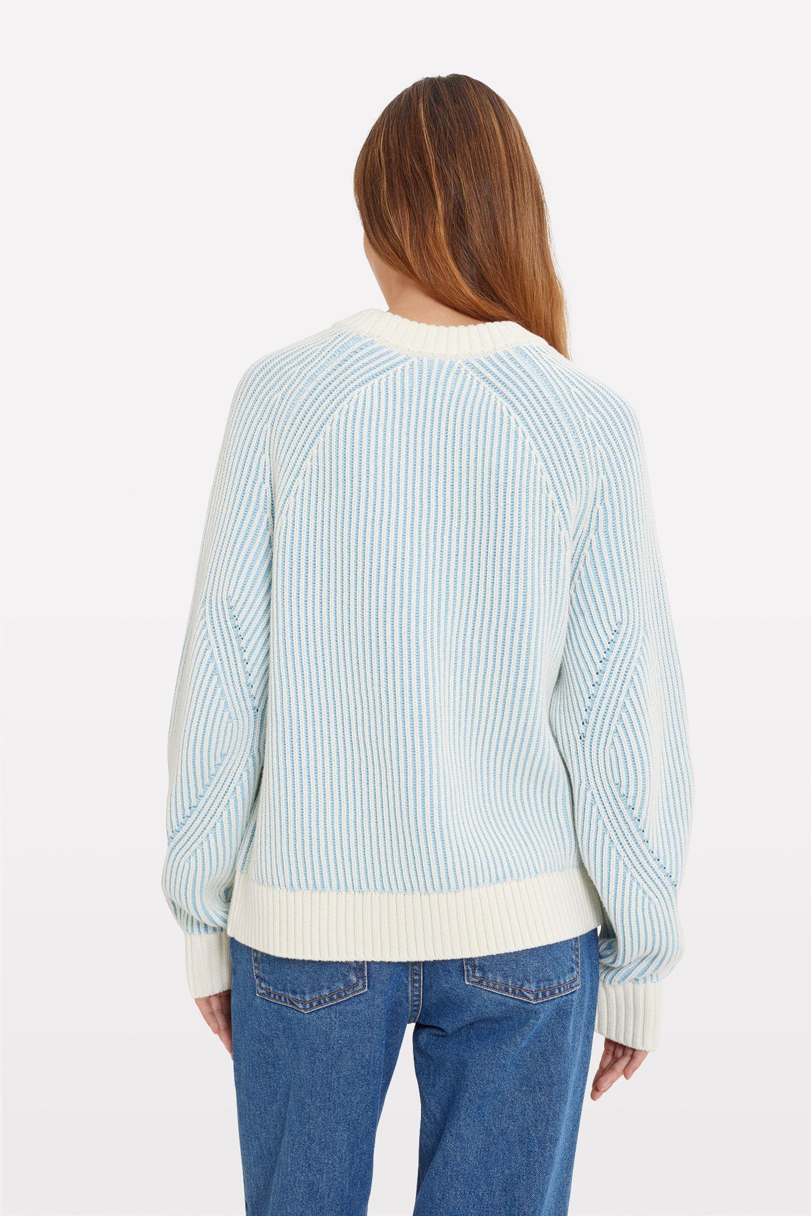 ENCAROLINE LS KNIT 5190 Sky-Gardenia