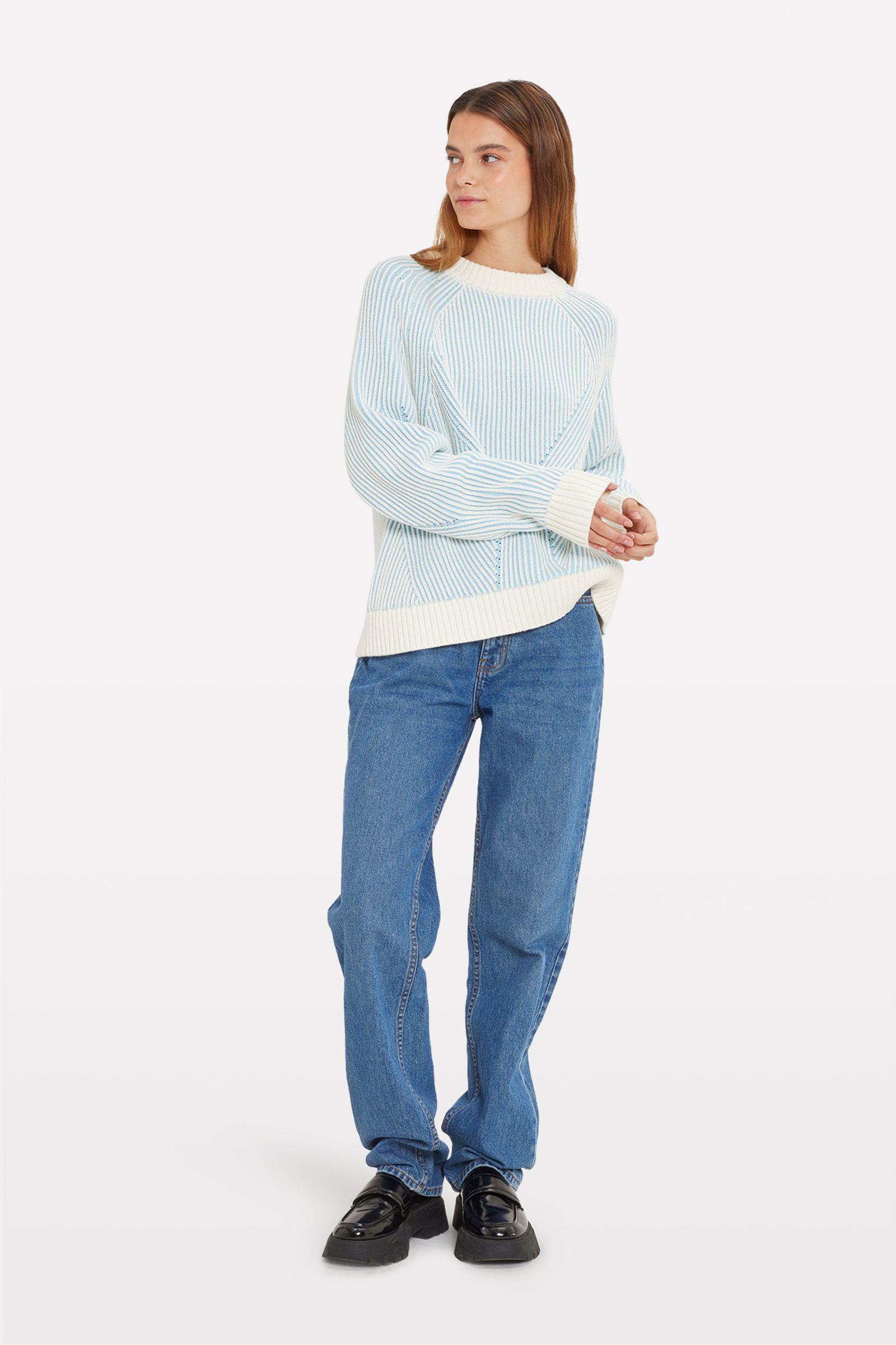 ENCAROLINE LS KNIT 5190 Sky-Gardenia