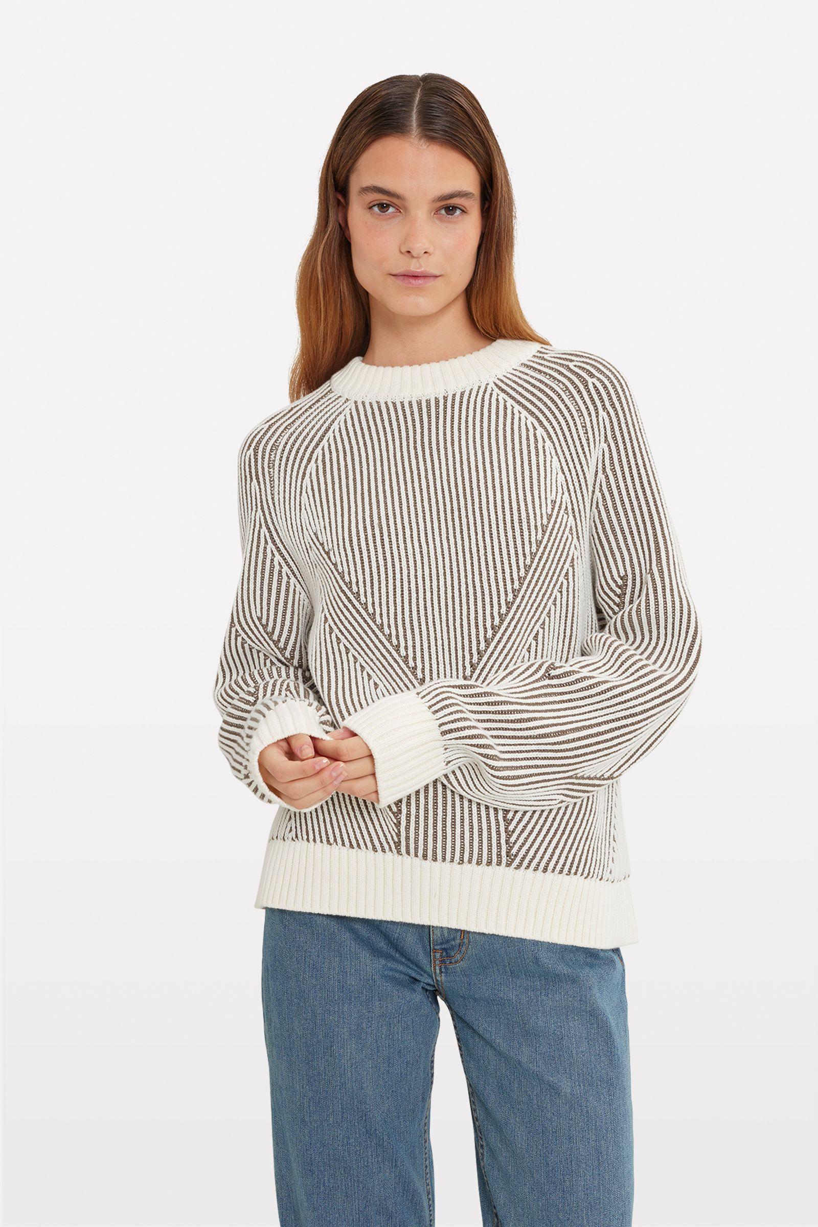 ENCAROLINE LS KNIT 5190 Bungee-Gardenia