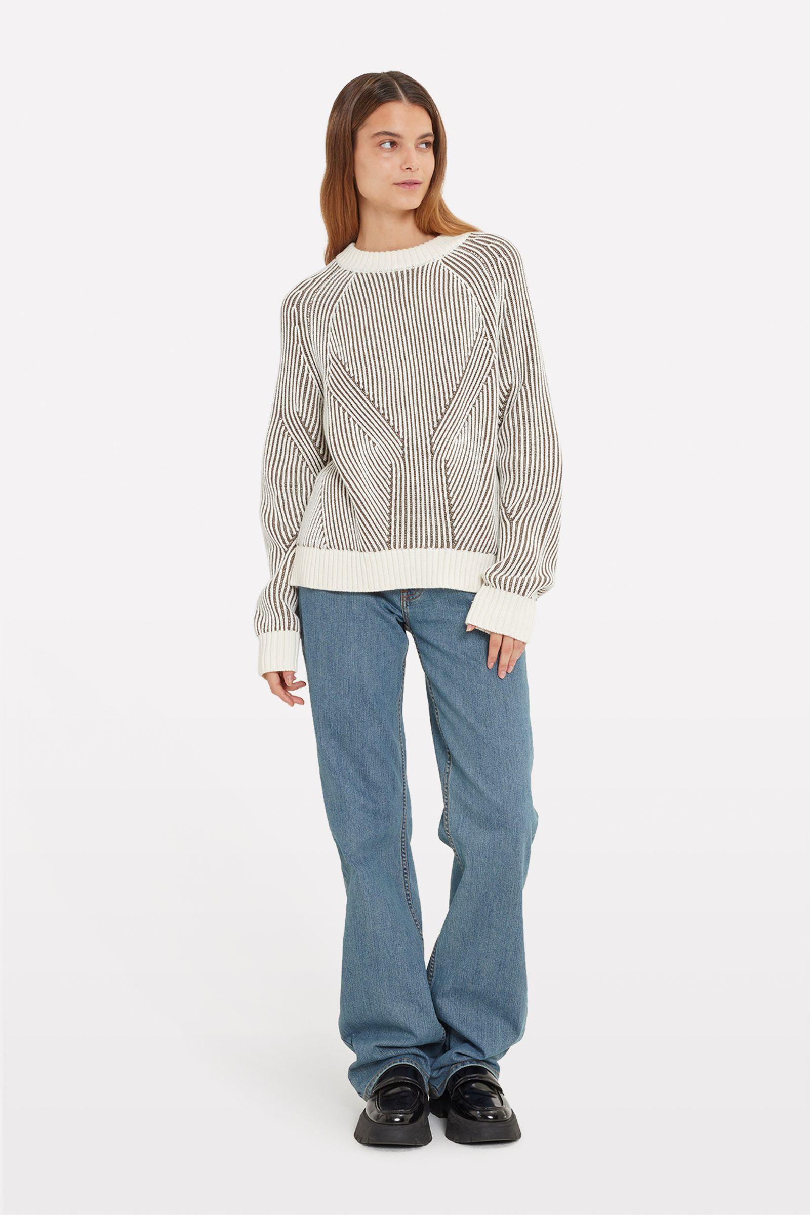 ENCAROLINE LS KNIT 5190 Bungee-Gardenia