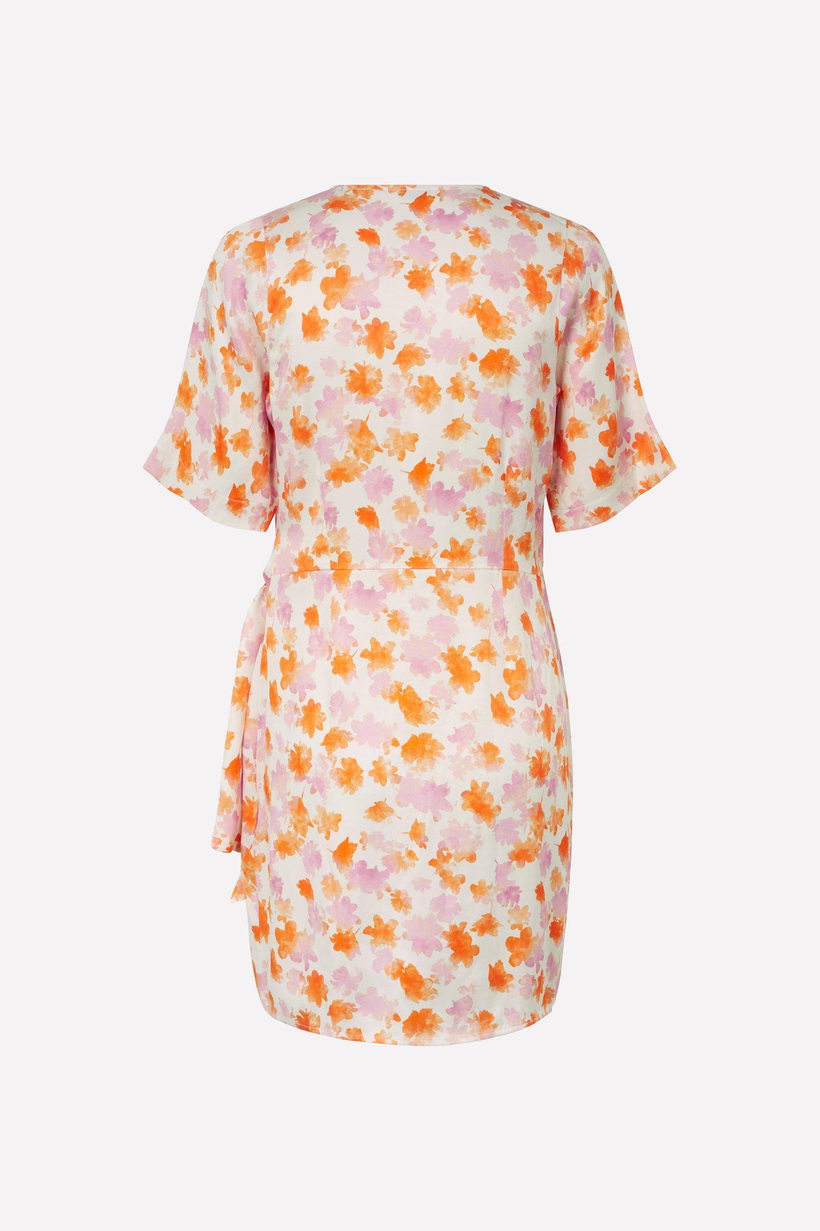 ENLIME SS V-N DRESS AOP 7027 Orange Bloom