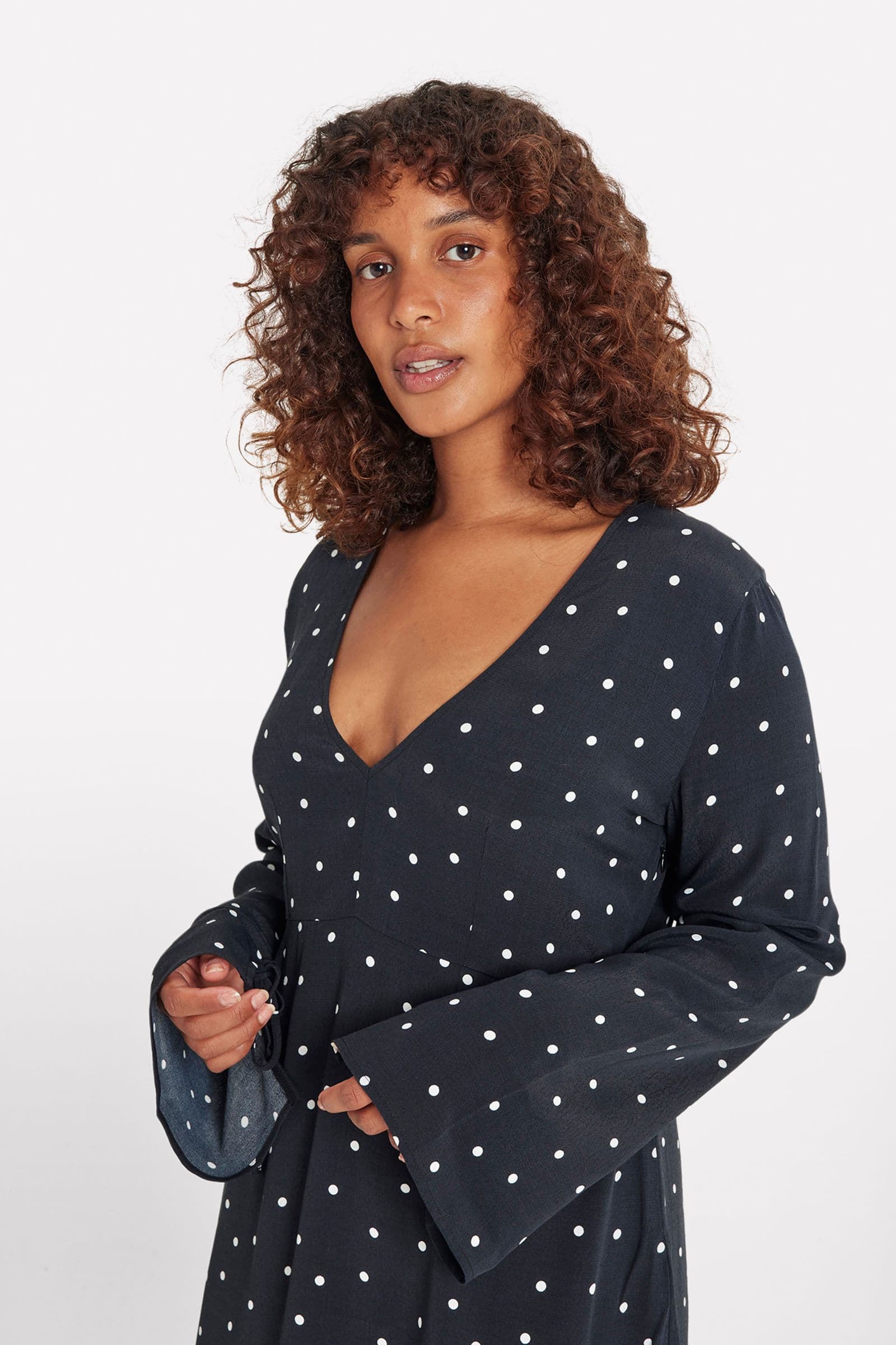 ENHAZEN LS DRESS AOP 7014 Black Dot