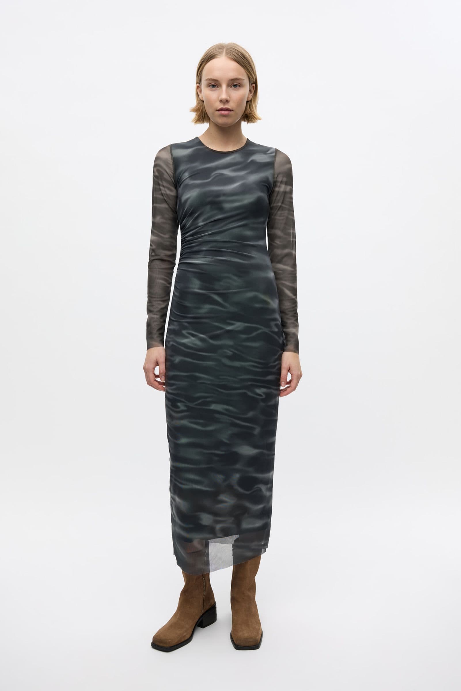 ENLOMOND LS DRESS AOP 7042 Waterfalls