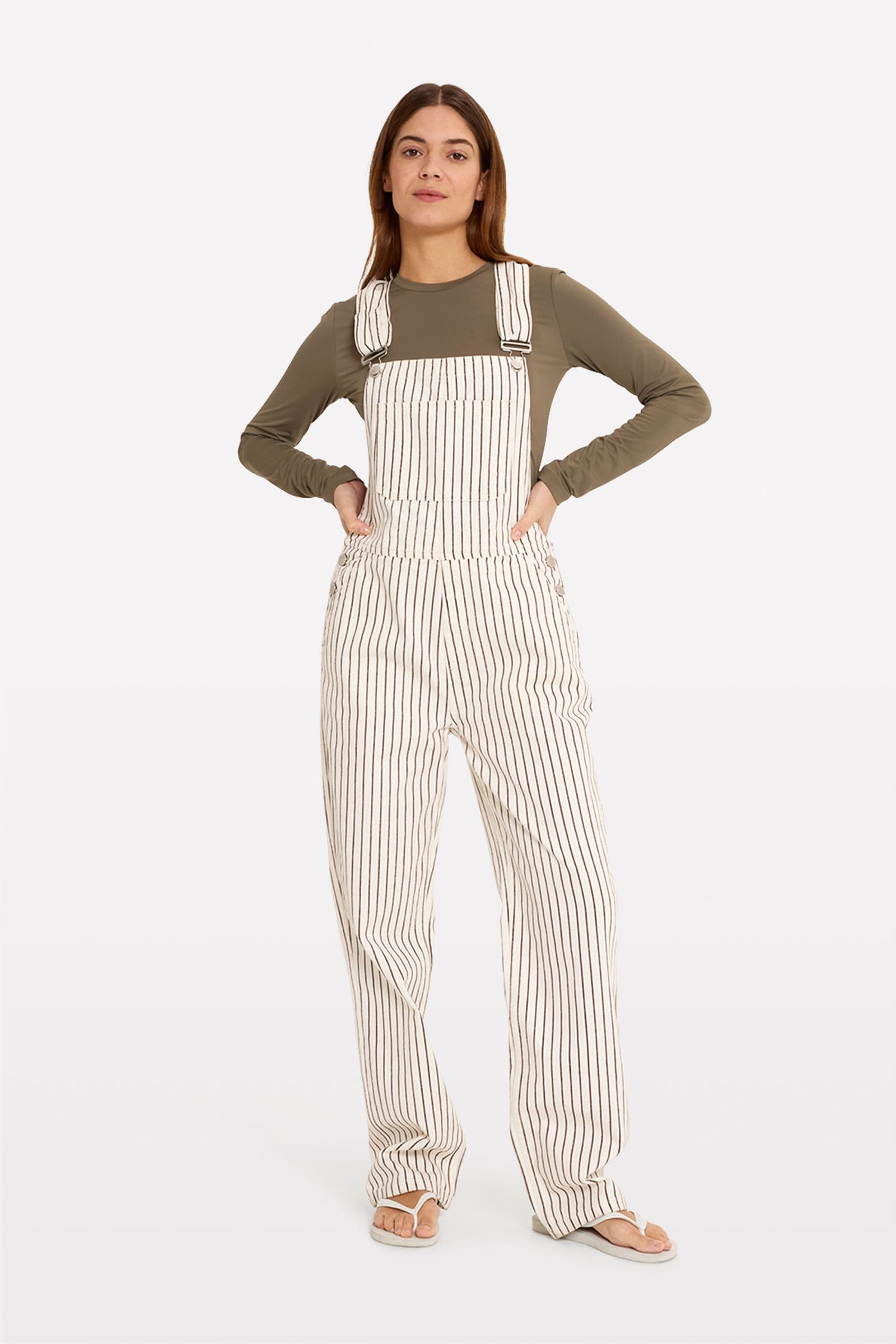 ENBECKY DUNGAREE ST 6865 Cream-Java Stripe