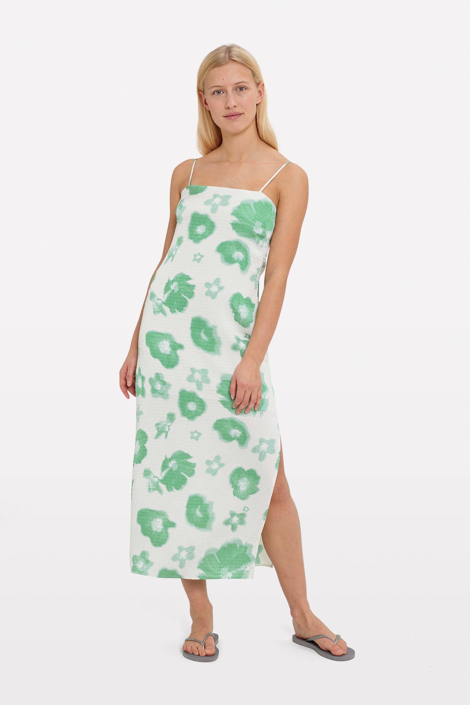 ENBADGER SL DRESS AOP 7069 Green bloom