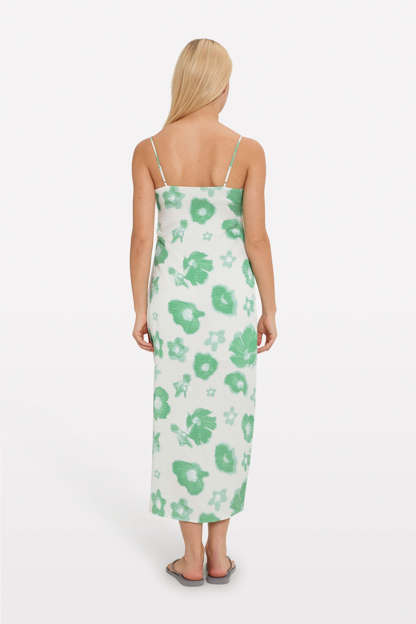 ENBADGER SL DRESS AOP 7069 Green bloom