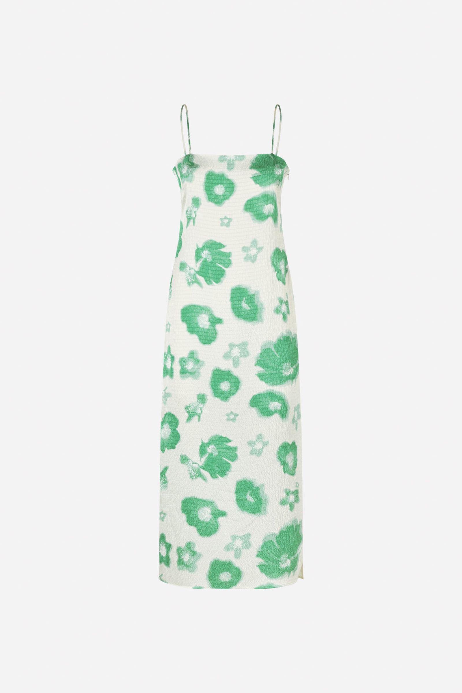 ENBADGER SL DRESS AOP 7069 Green bloom