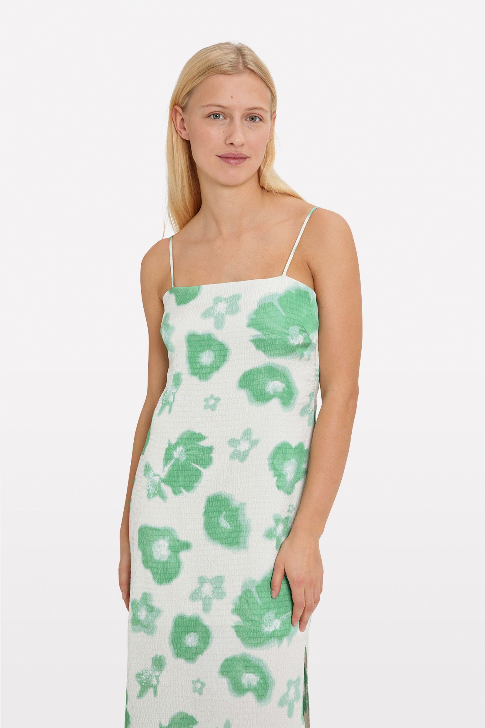 ENBADGER SL DRESS AOP 7069 Green bloom