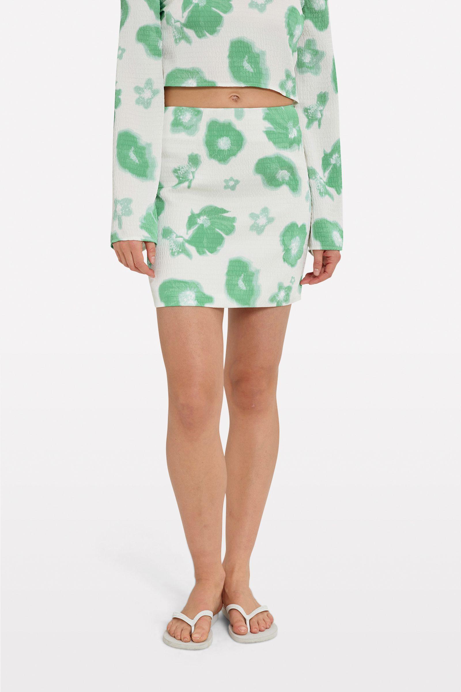 ENKANGAROO MINI SKIRT AOP 7069 Green bloom