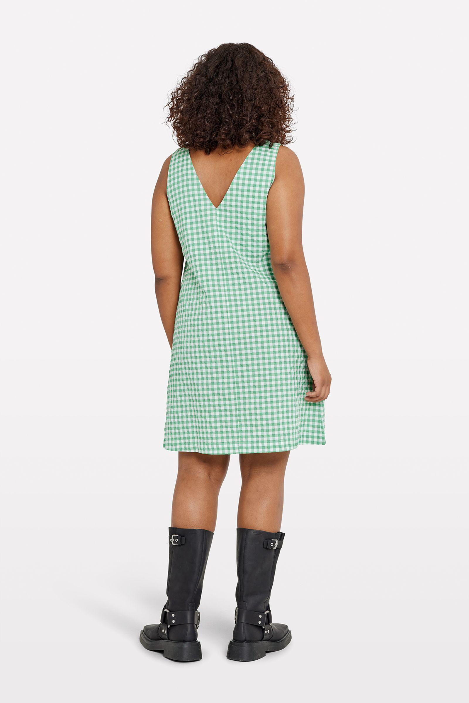 ENBUMP SL DRESS CH 7127 BRIGHT GREEN CHECK