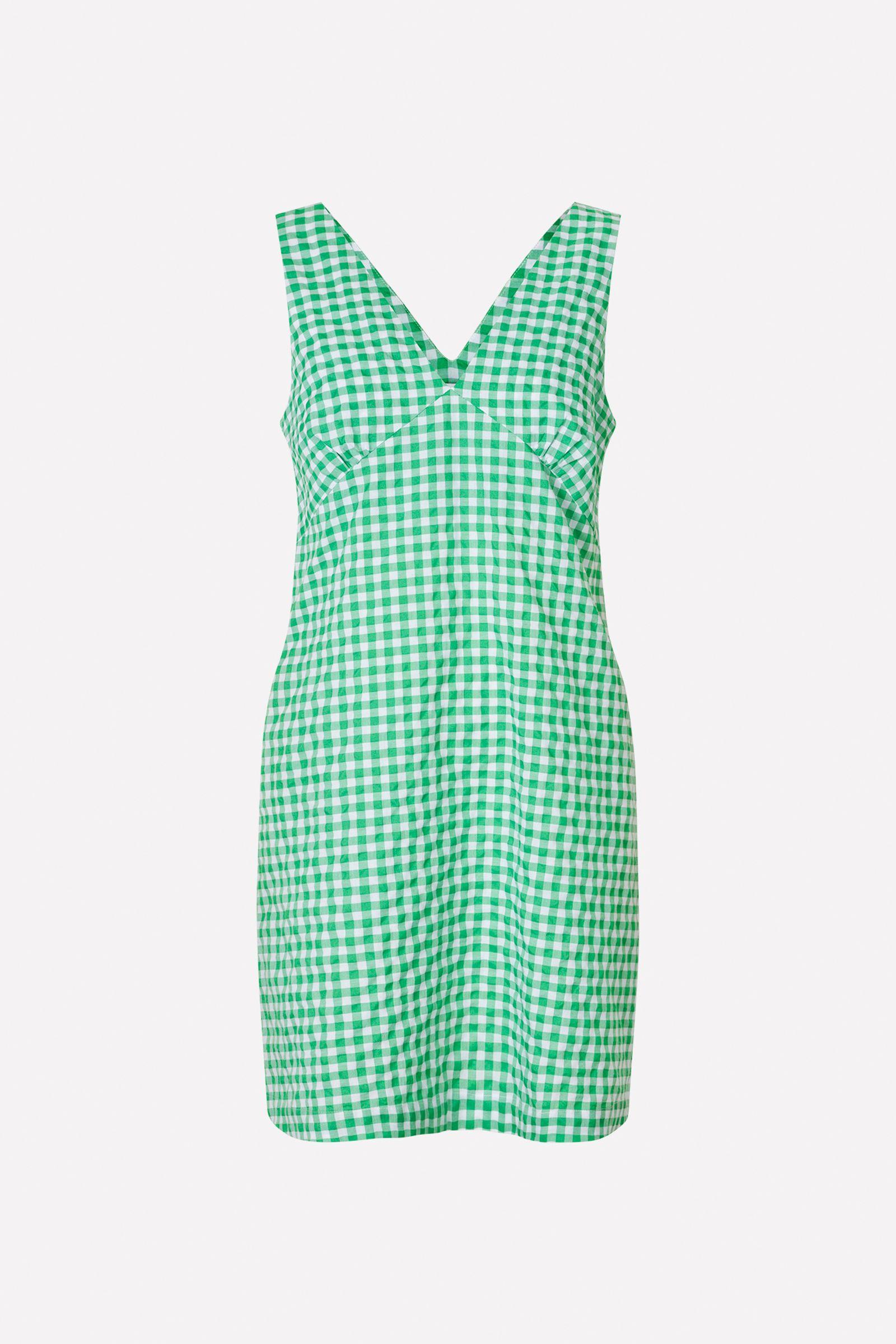 ENBUMP SL DRESS CH 7127 BRIGHT GREEN CHECK