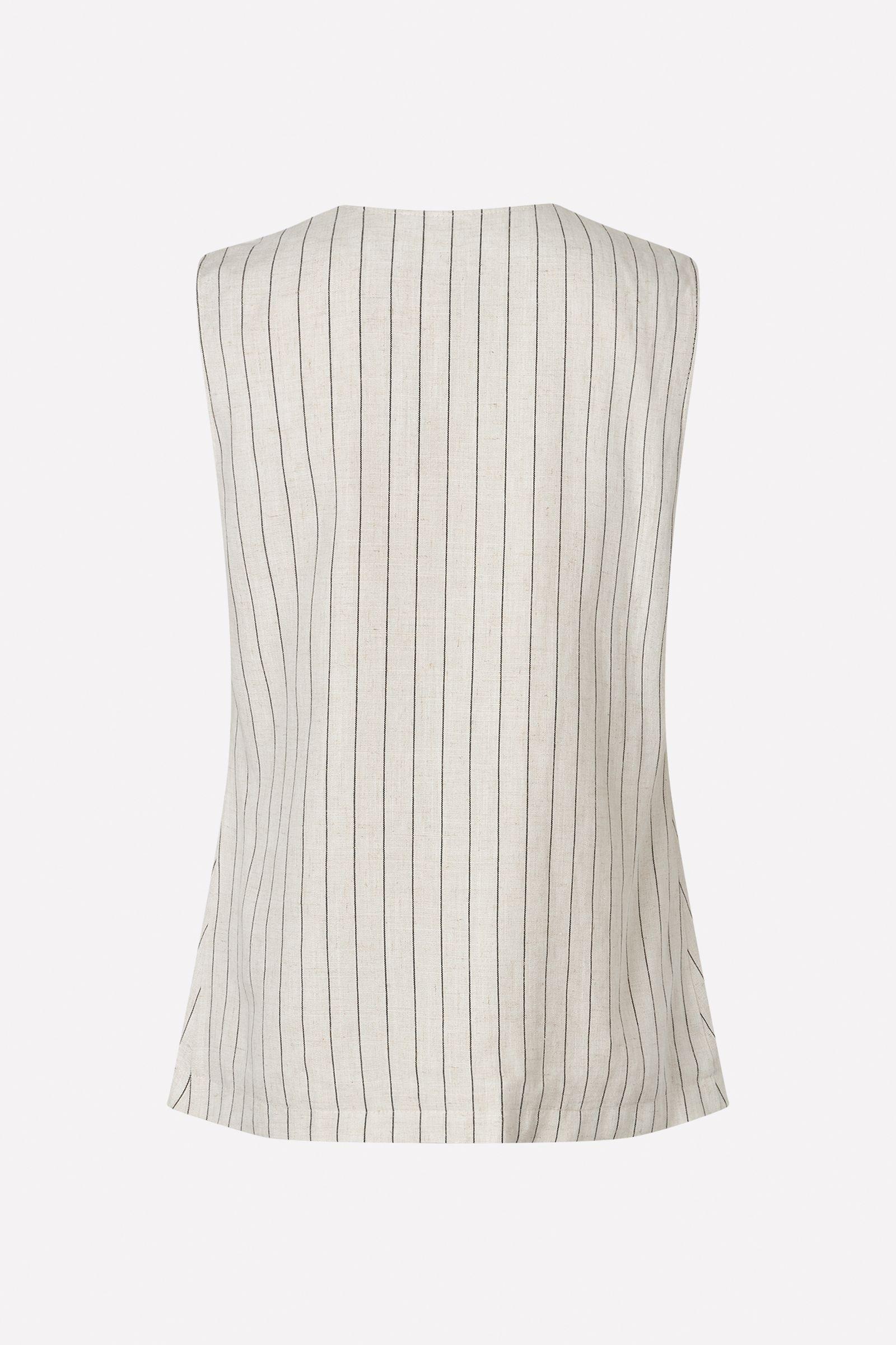 ENATENNA VEST 7137 Oatmeal/black stripe