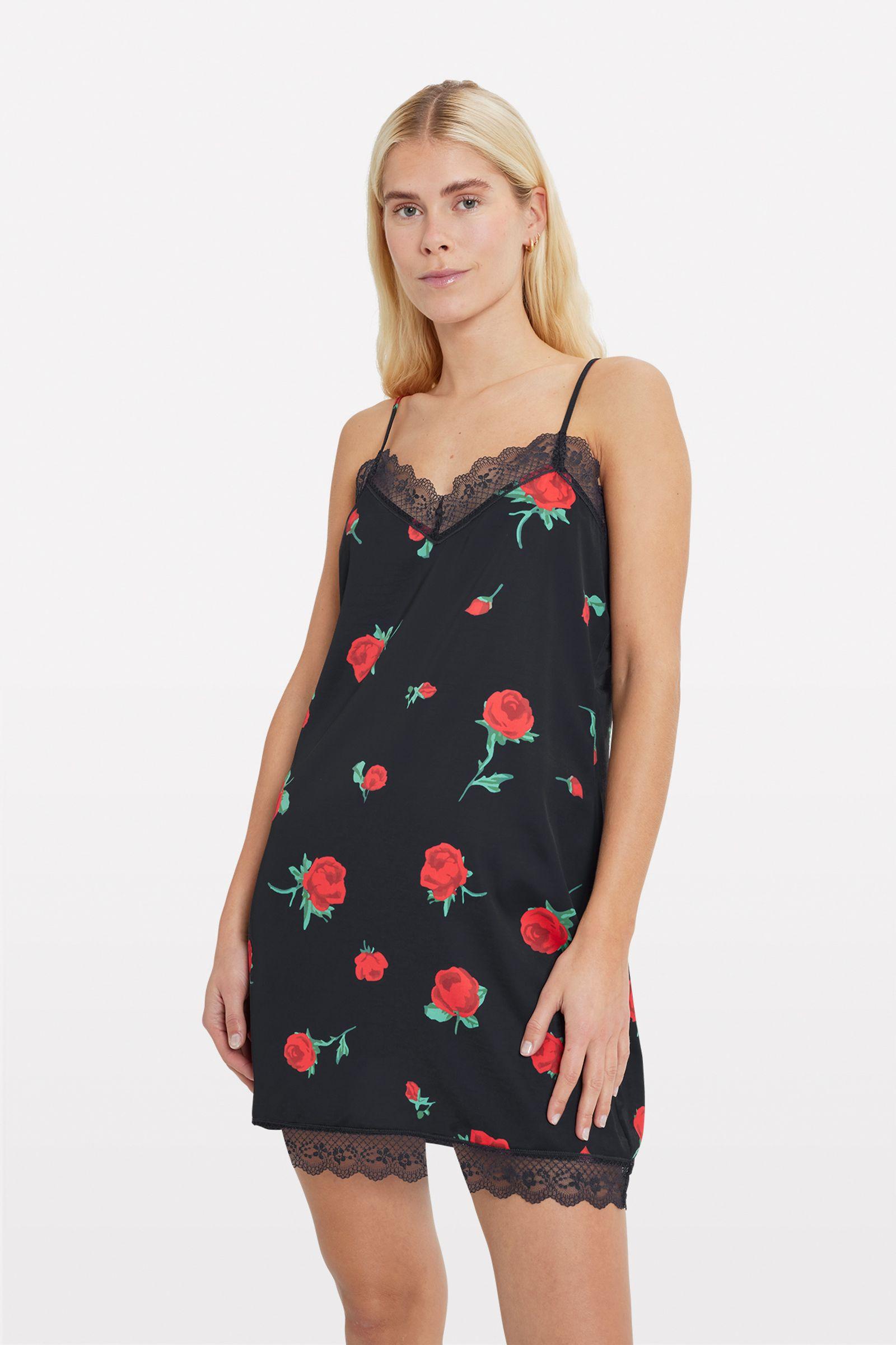 ENKATIE SL DRESS AOP 7151 Red roses