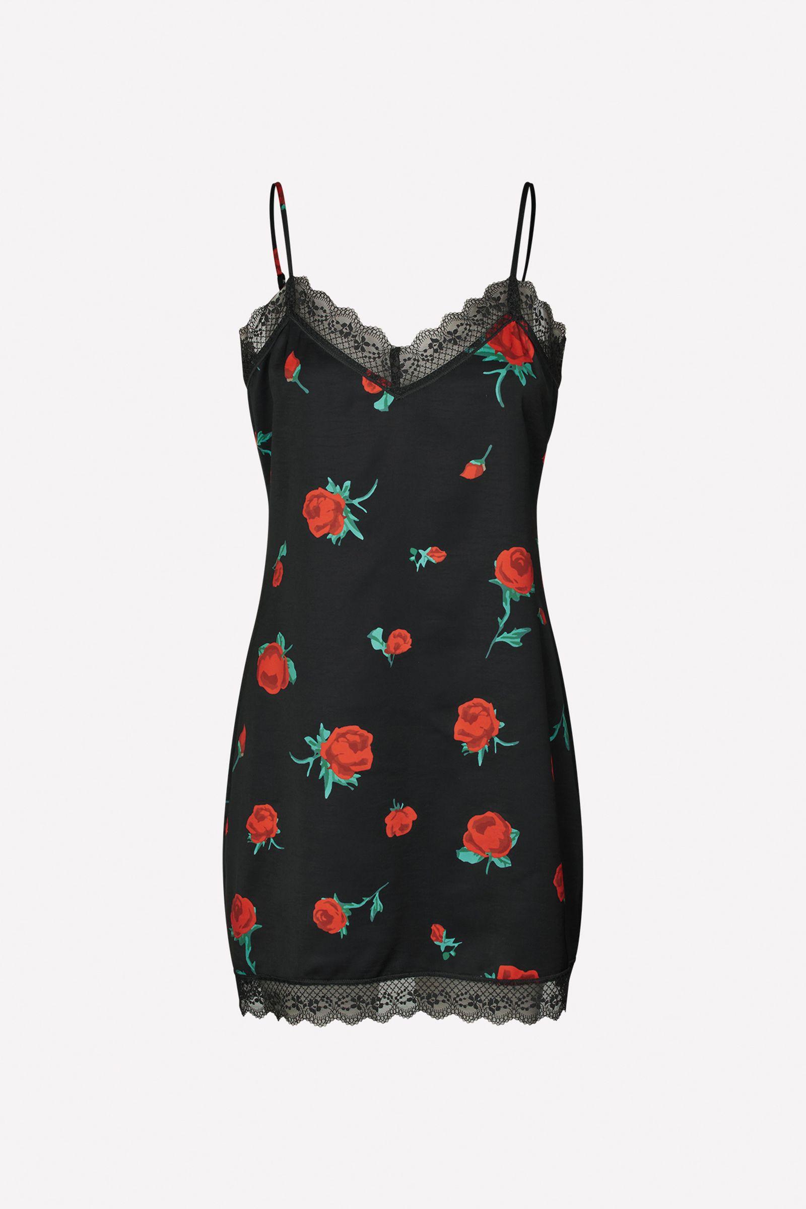 ENKATIE SL DRESS AOP 7151 Red roses