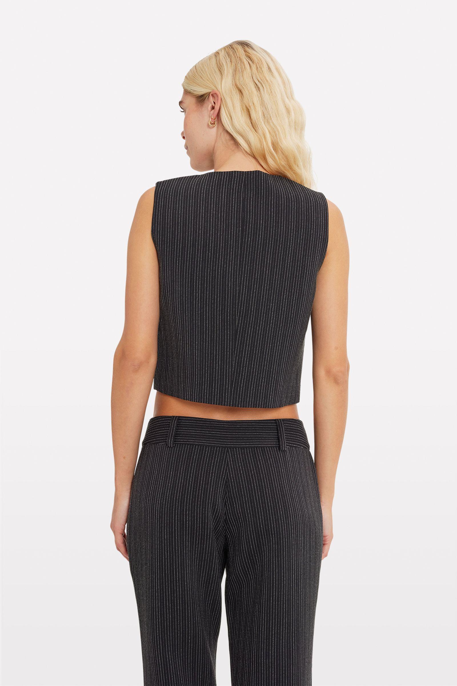 ENNELLY VEST 7176 Black pinstripe