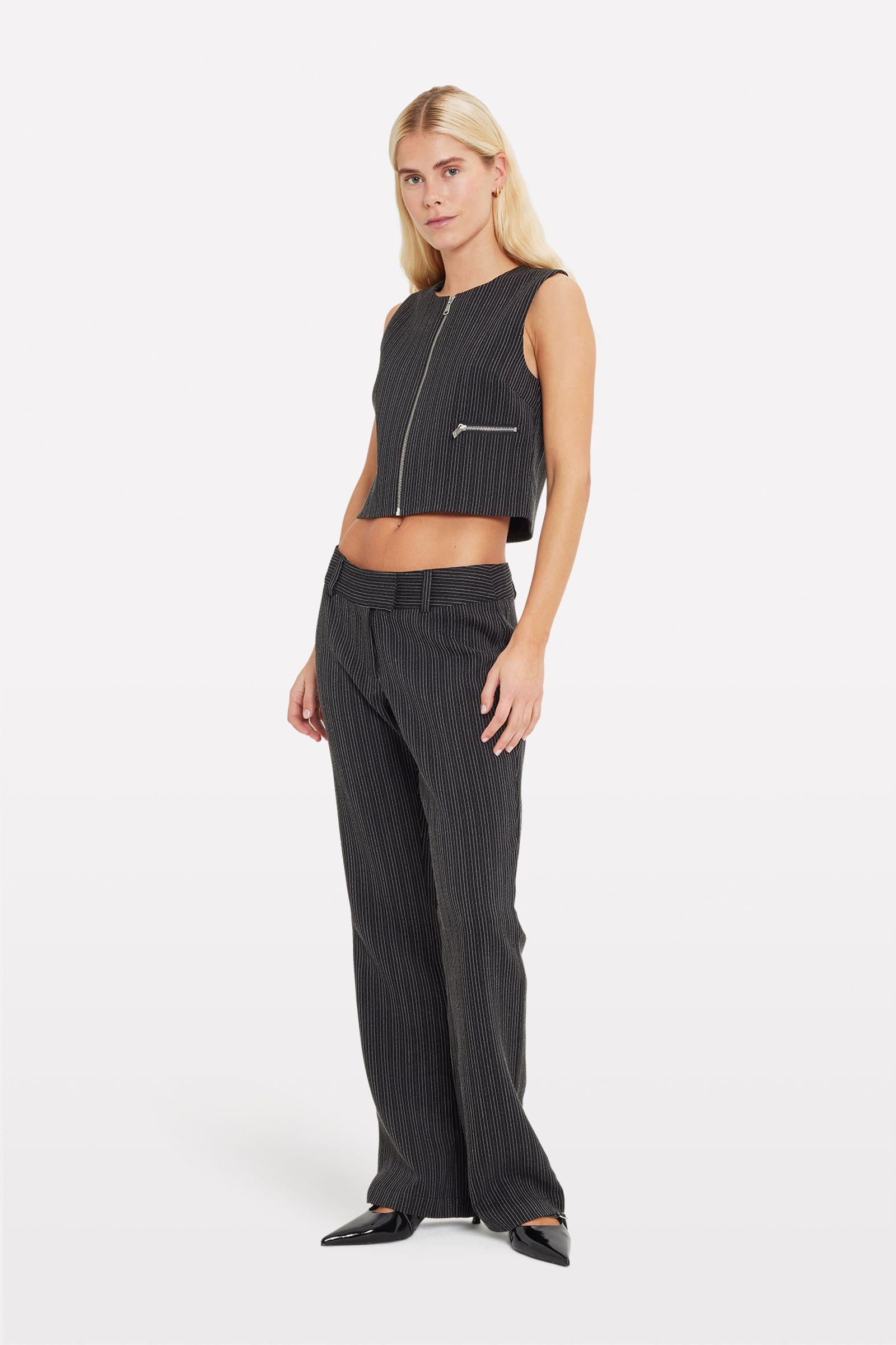 ENNELLY VEST 7176 Black pinstripe