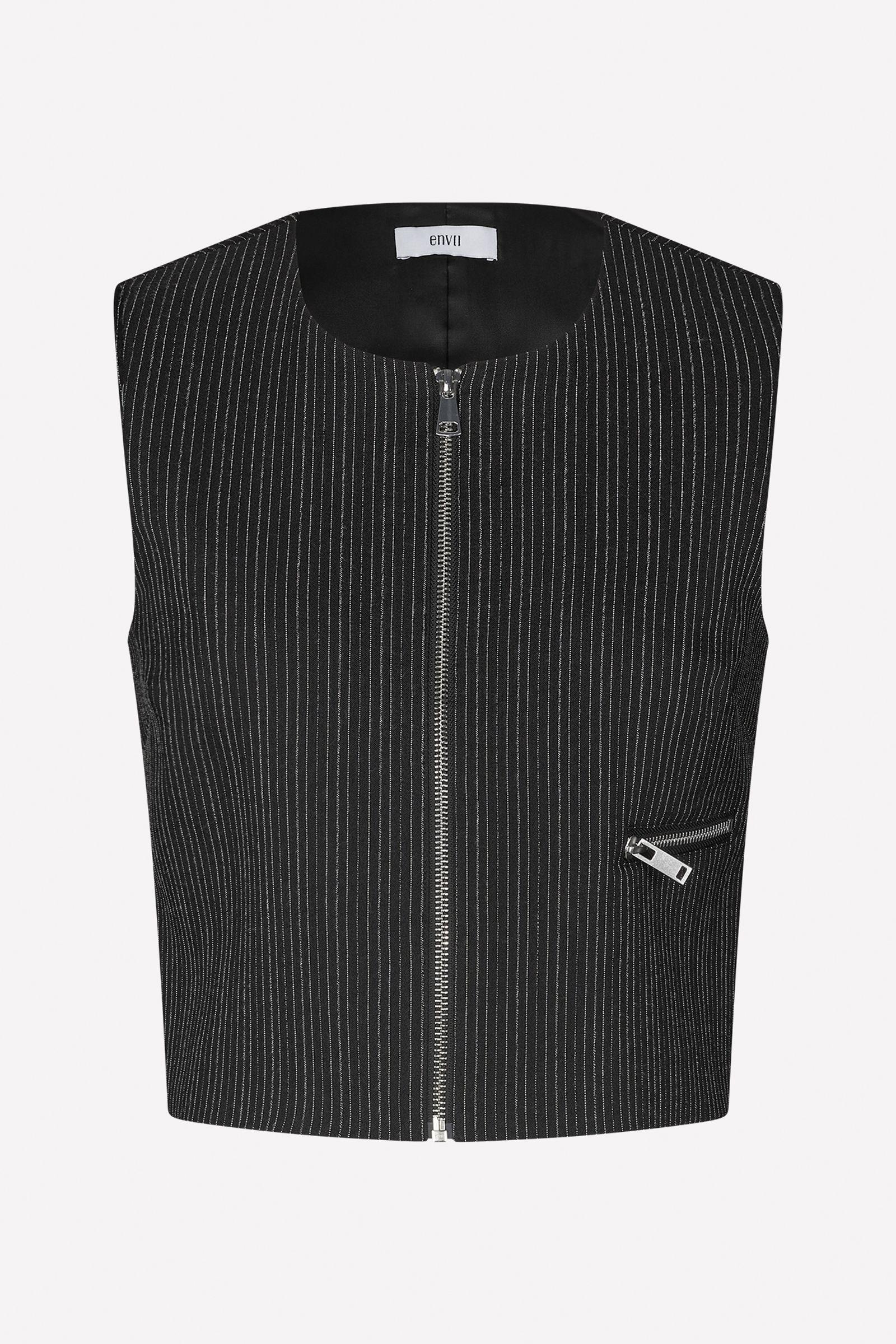 ENNELLY VEST 7176 Black pinstripe