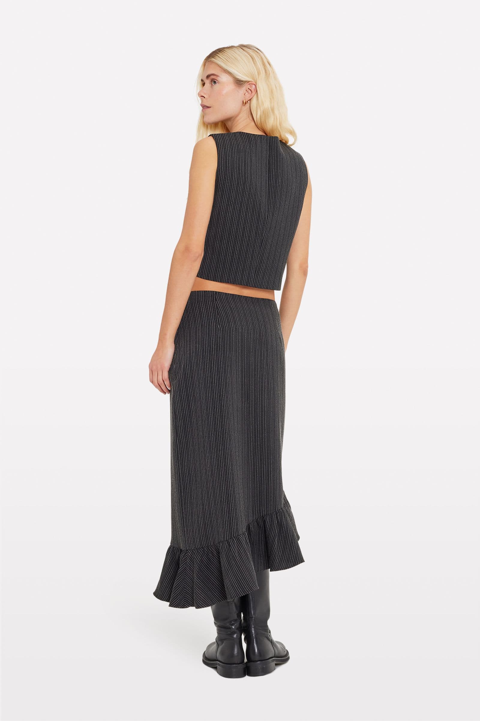 ENNELLY SKIRT 7176 Black pinstripe