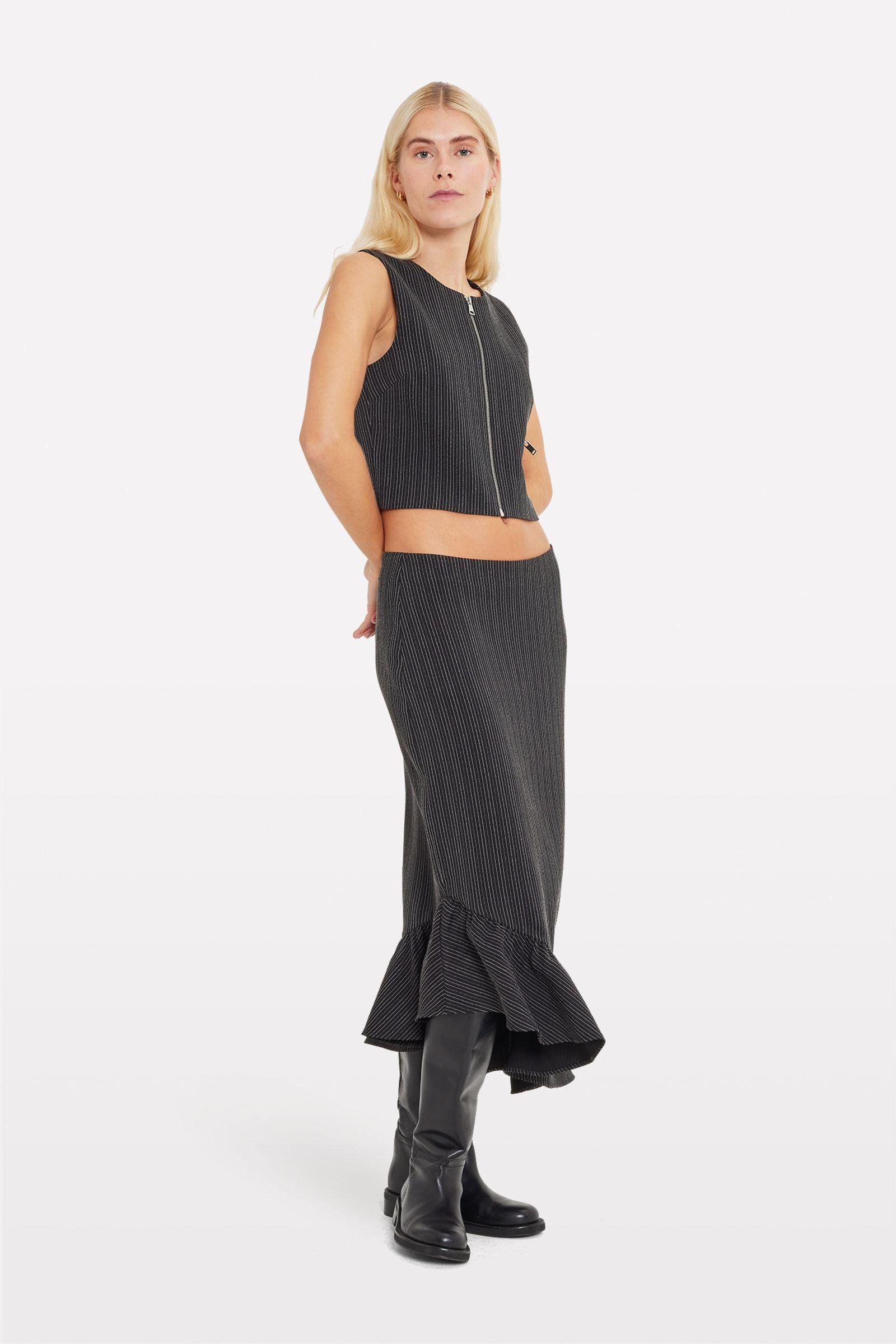 ENNELLY SKIRT 7176 Black pinstripe