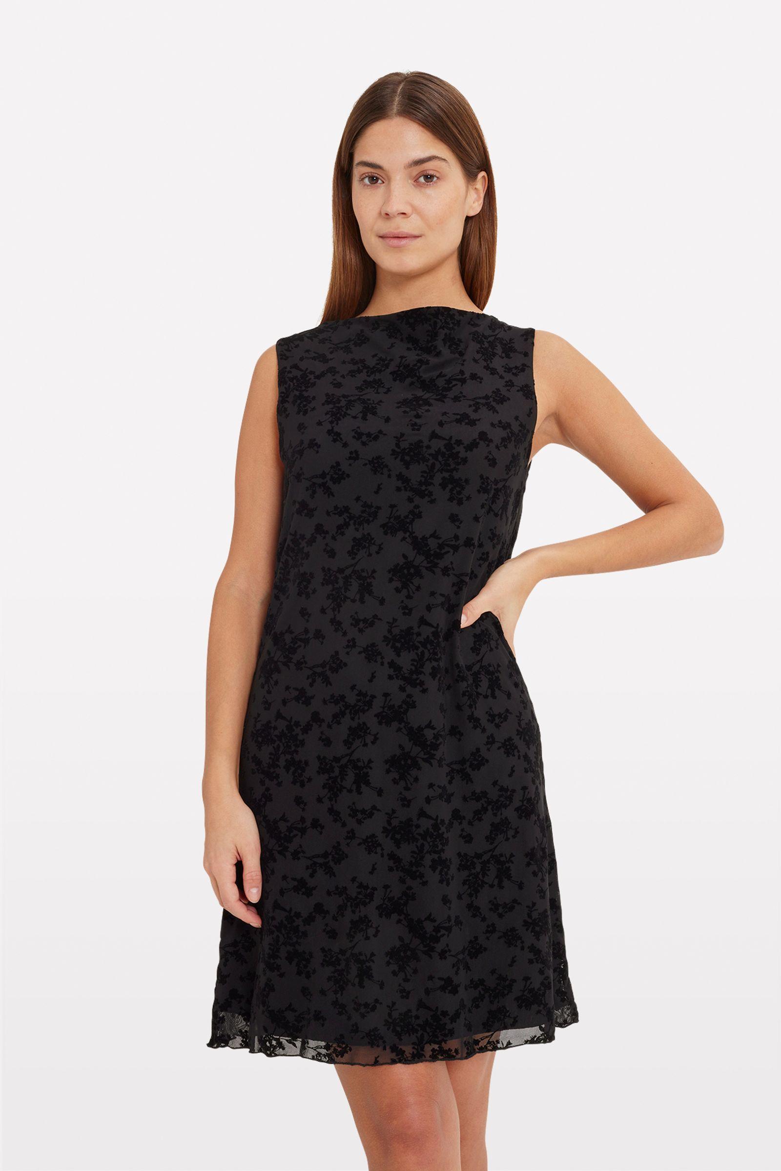 ENNICOLA SL DRESS 7179 Black leaves