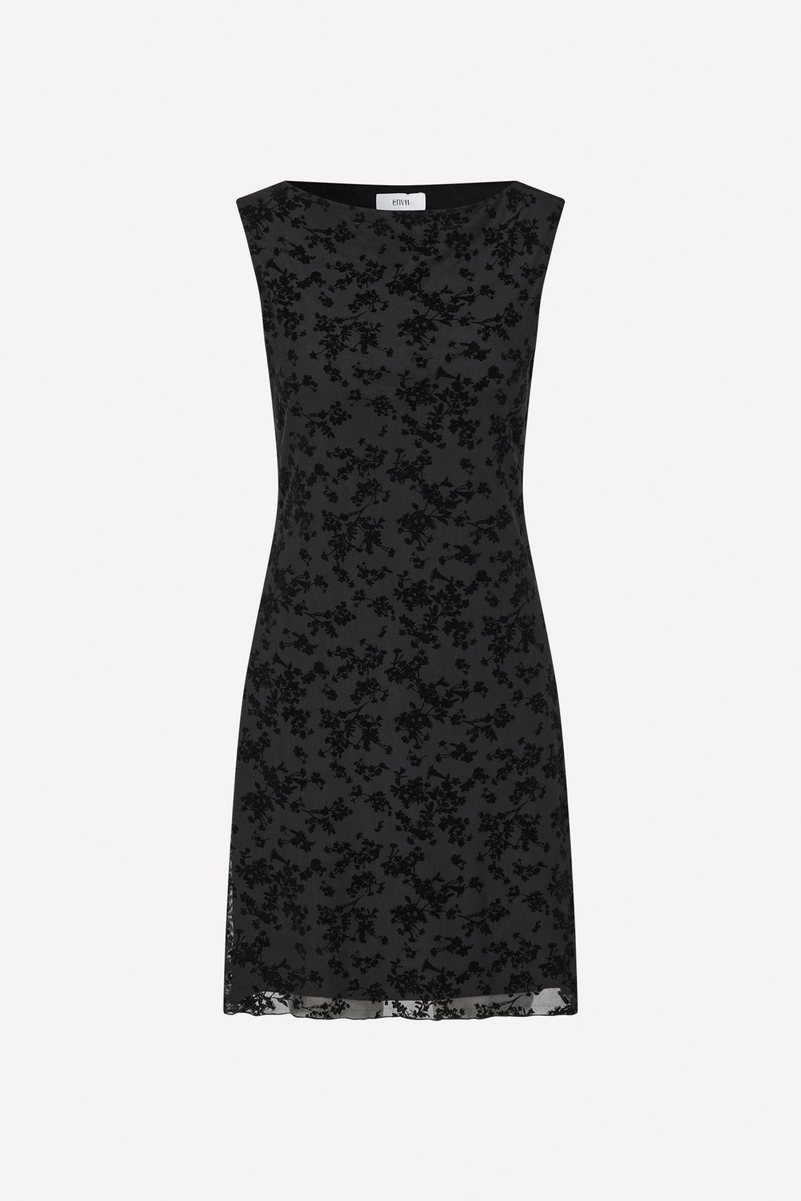 ENNICOLA SL DRESS 7179 Black leaves