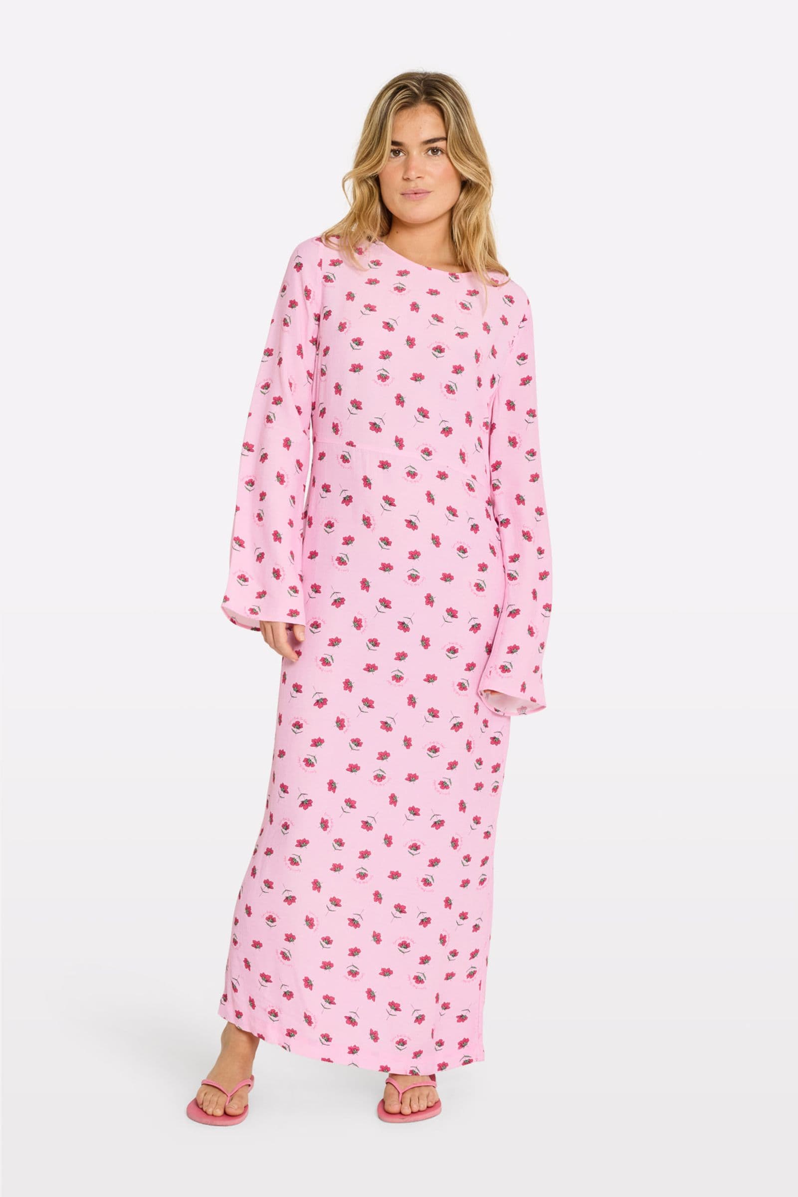 ENBALANCE LS DRESS AOP EXB 7014 PINK FLOWER