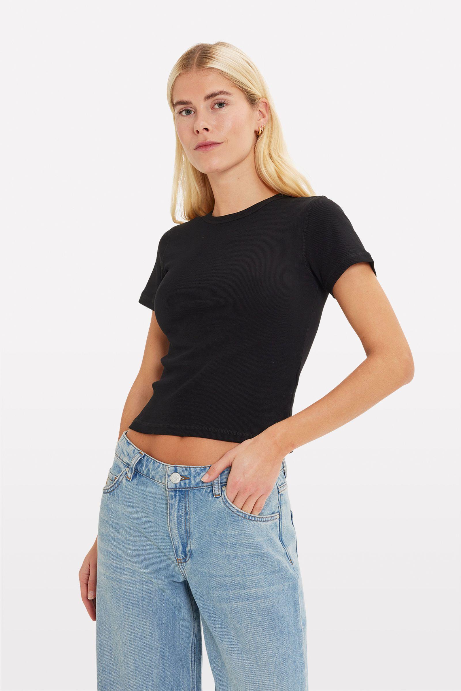 ENALLY SS CROP TEE 5314 Black