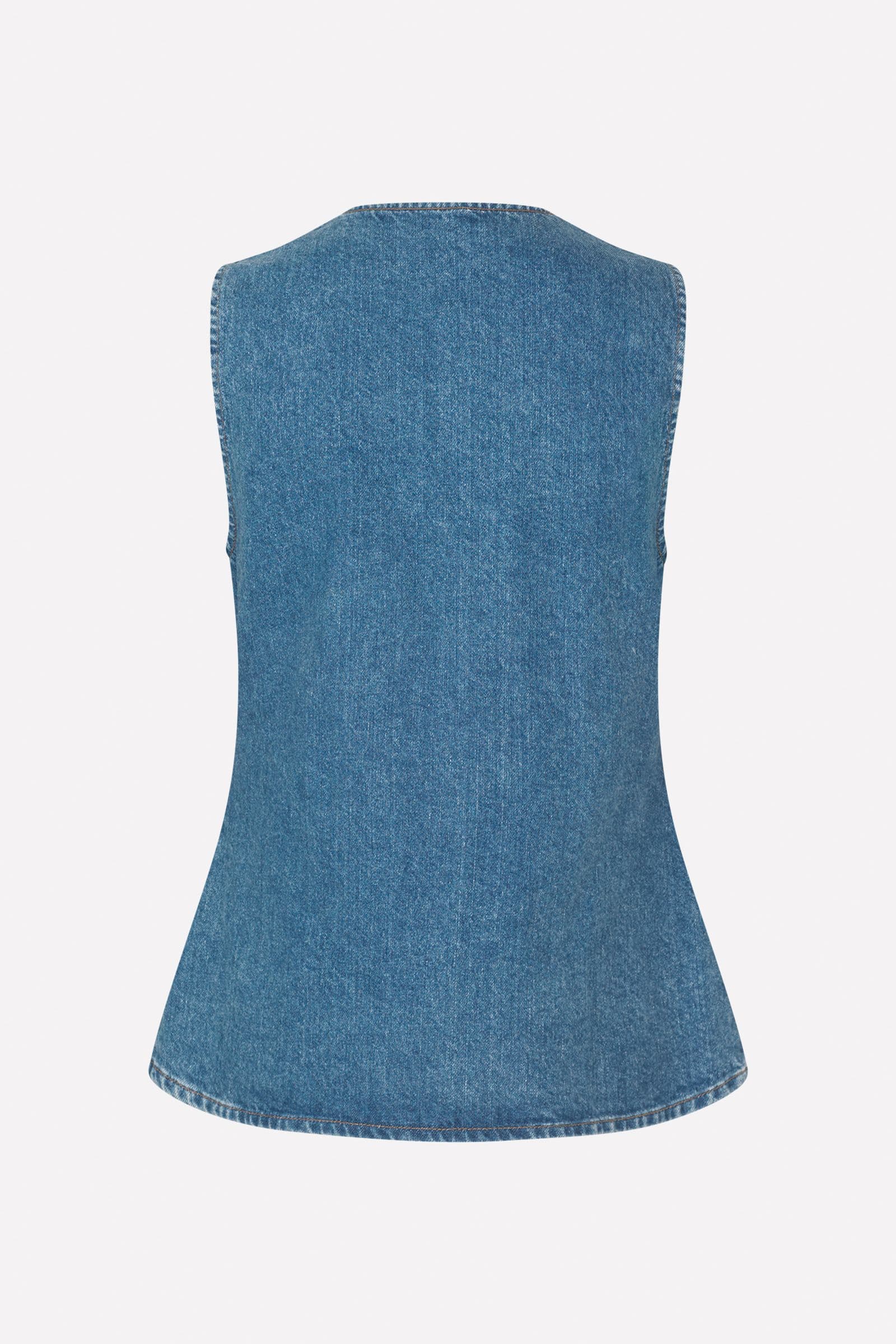 ENATENNA DENIM VEST 7215 Worn dark blue