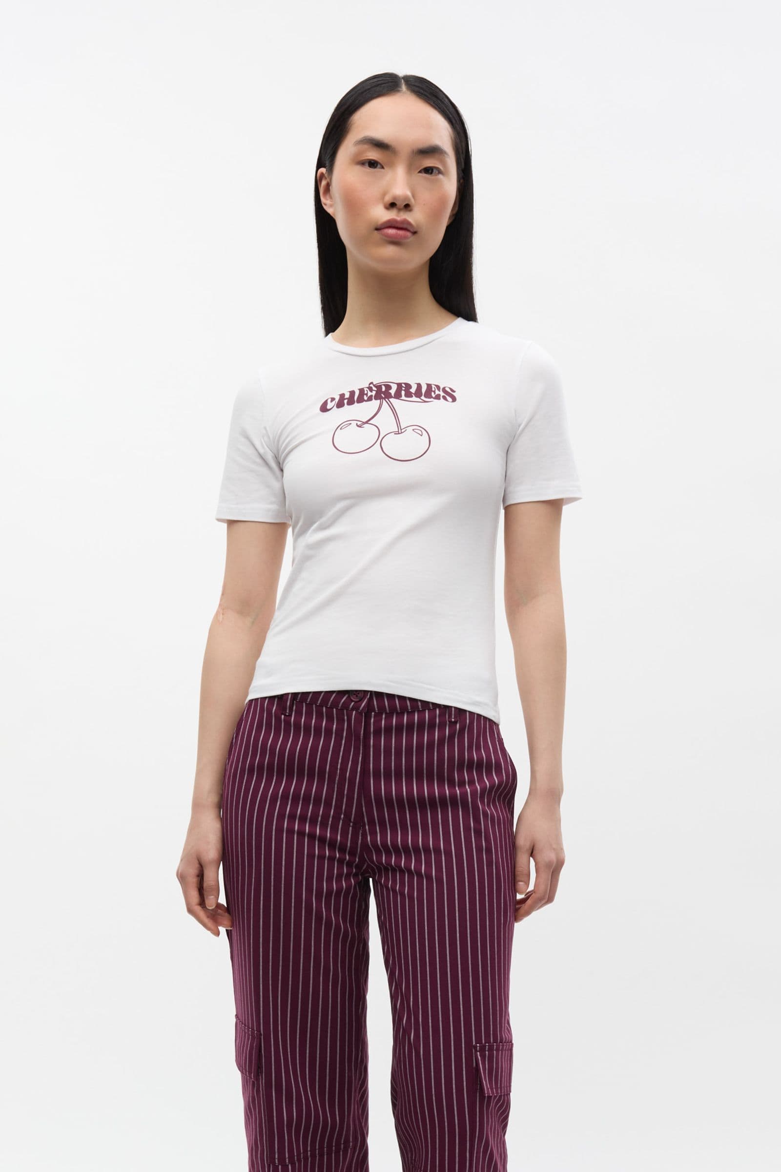 ENMOLLY SS CROP TEE 7143 Fig Cherries