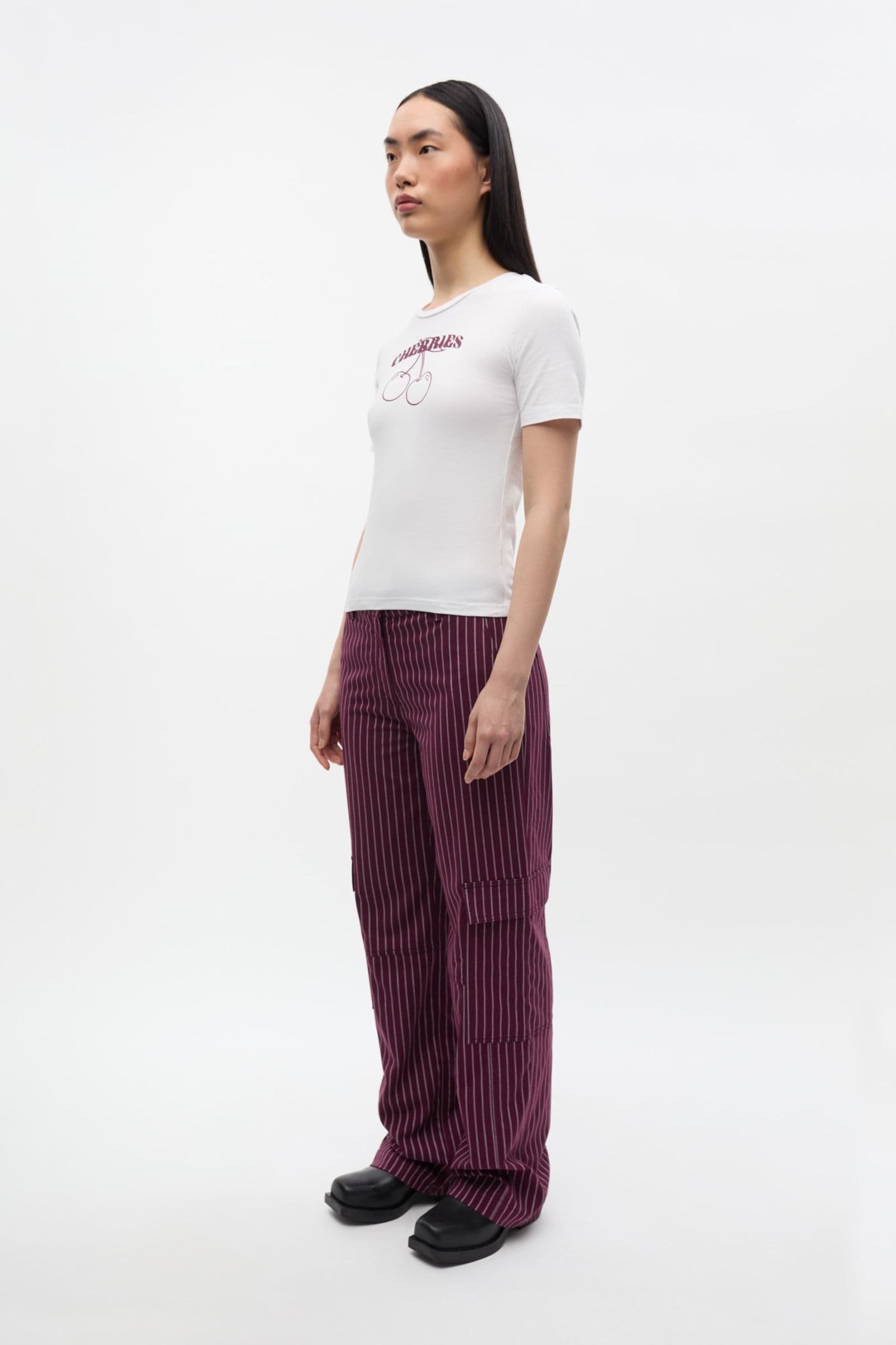 ENMOLLY SS CROP TEE 7143 Fig Cherries