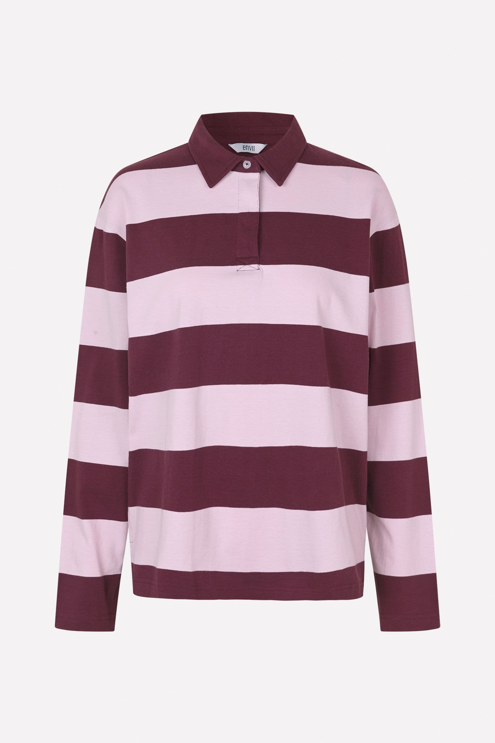 ENKALLA LS POLO ST 7214 Fig-Lilac Stripe