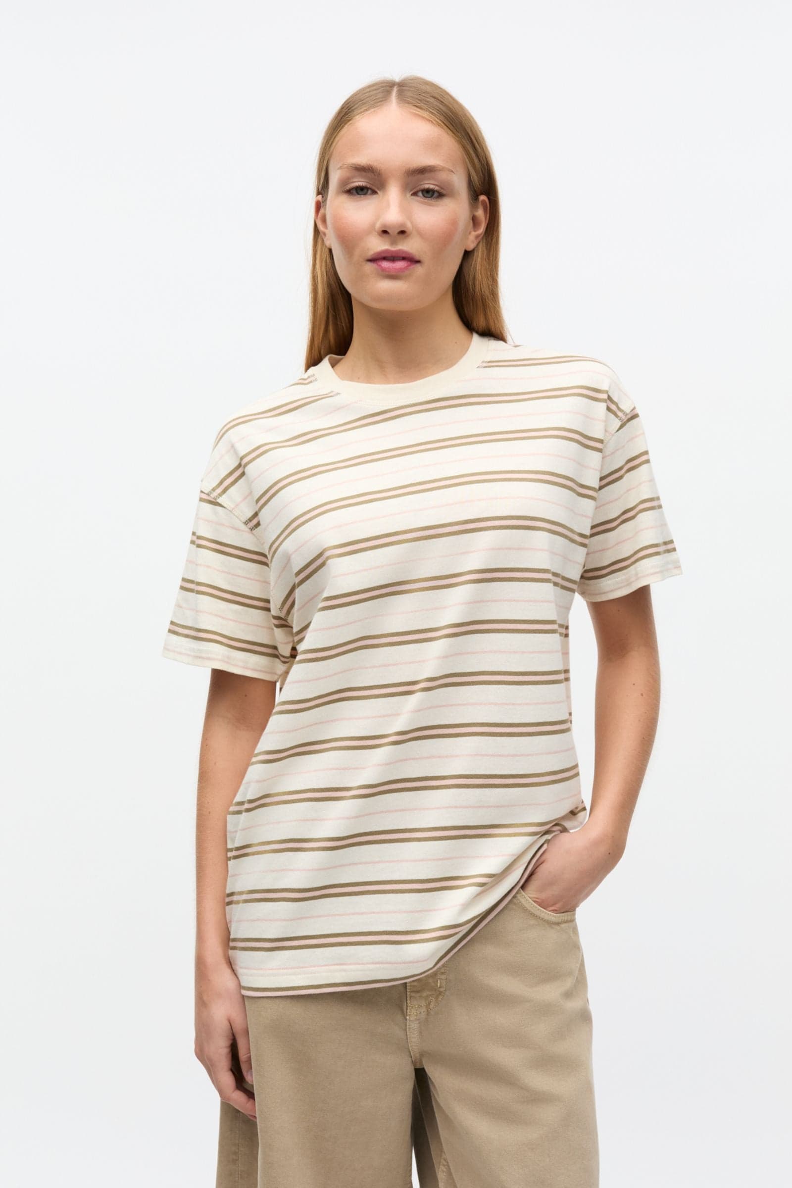 ENKULLA SS STRIPE 5310 Rose Cream Stripe
