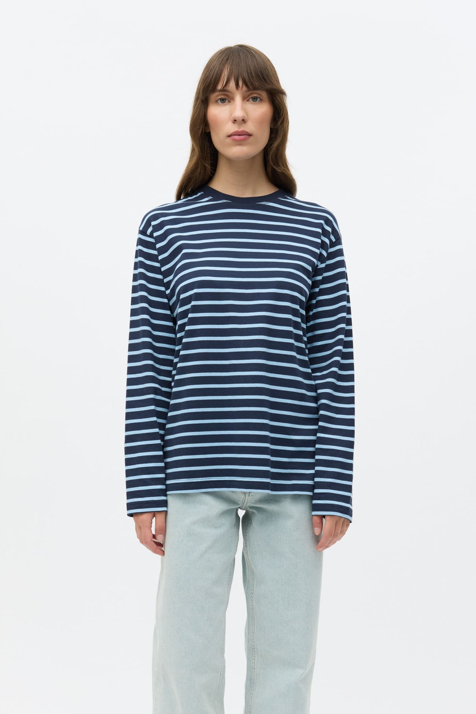ENKULLA LS STRIPE 5310 Navy powder blue stripe