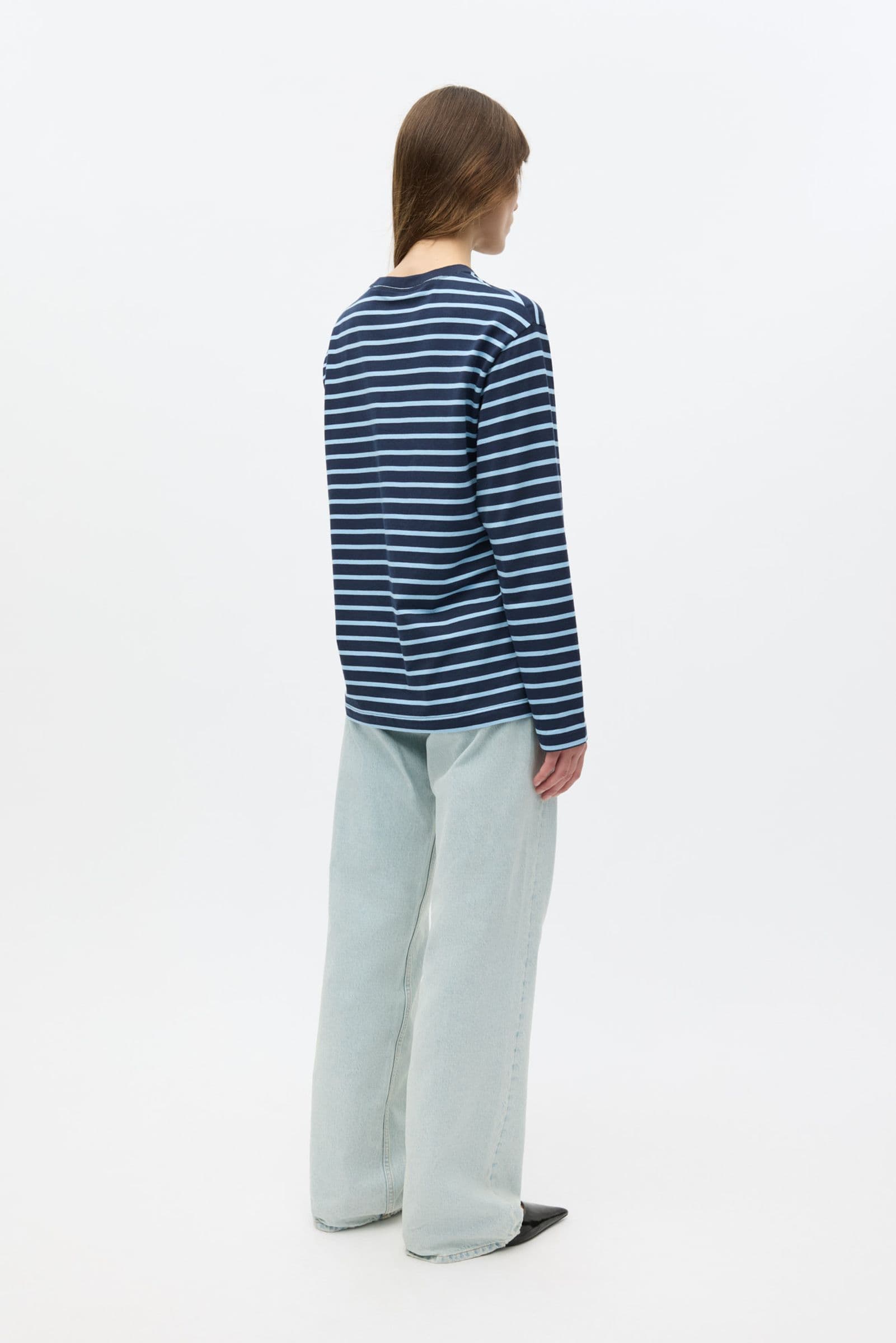 ENKULLA LS STRIPE 5310 Navy powder blue stripe