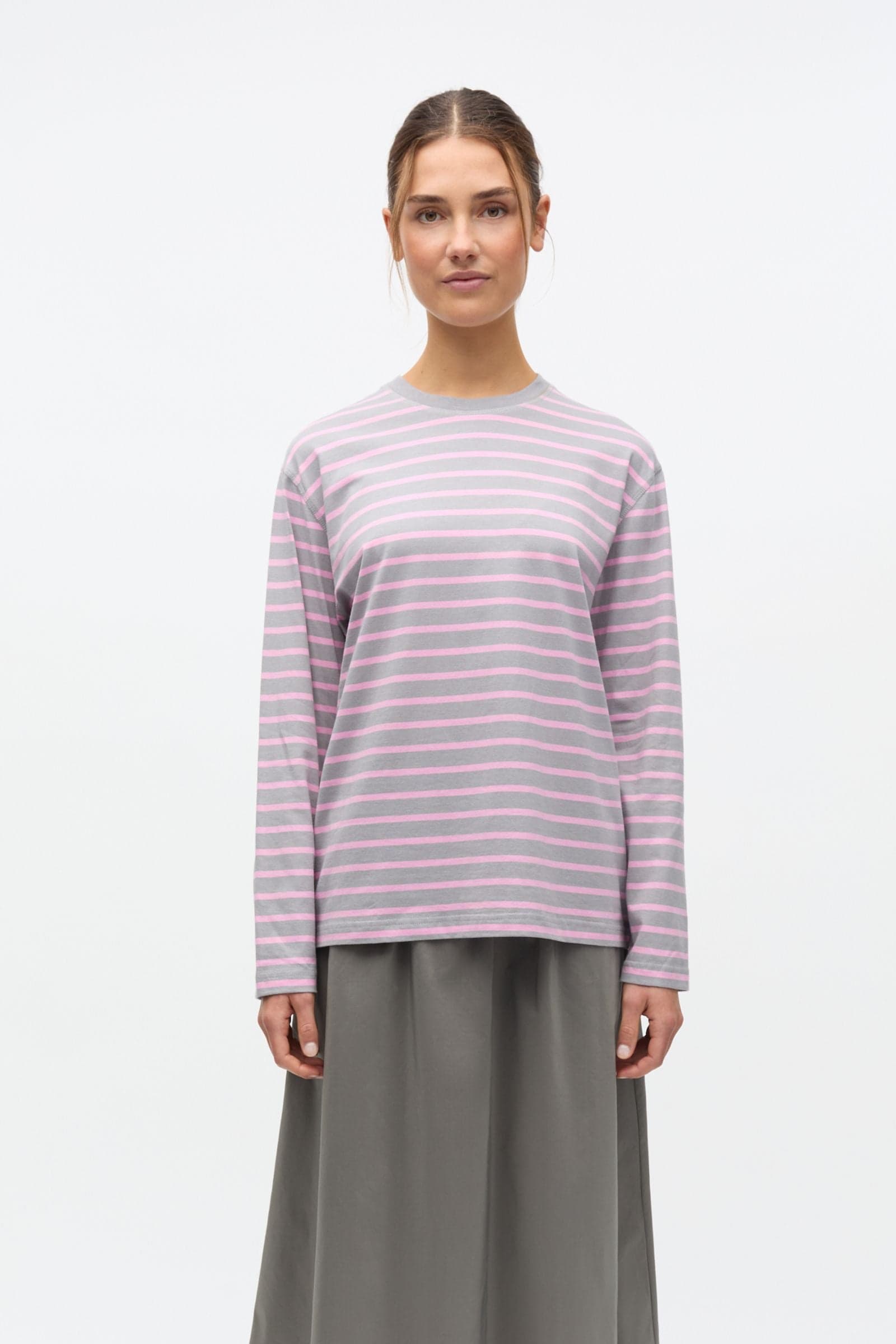 ENKULLA LS STRIPE 5310 Bonbon Gray Stripe