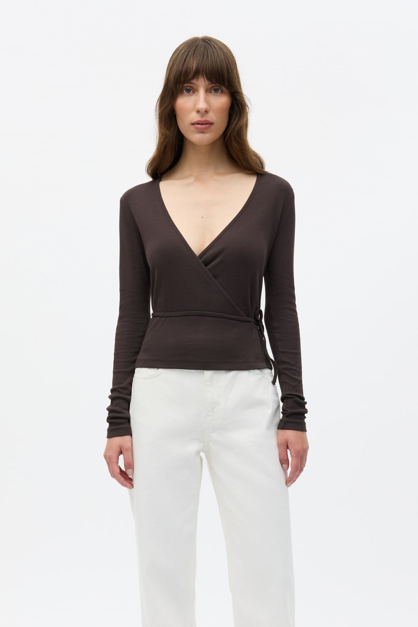 ENALLY LS V-N TEE 5314 Chocolate Torte