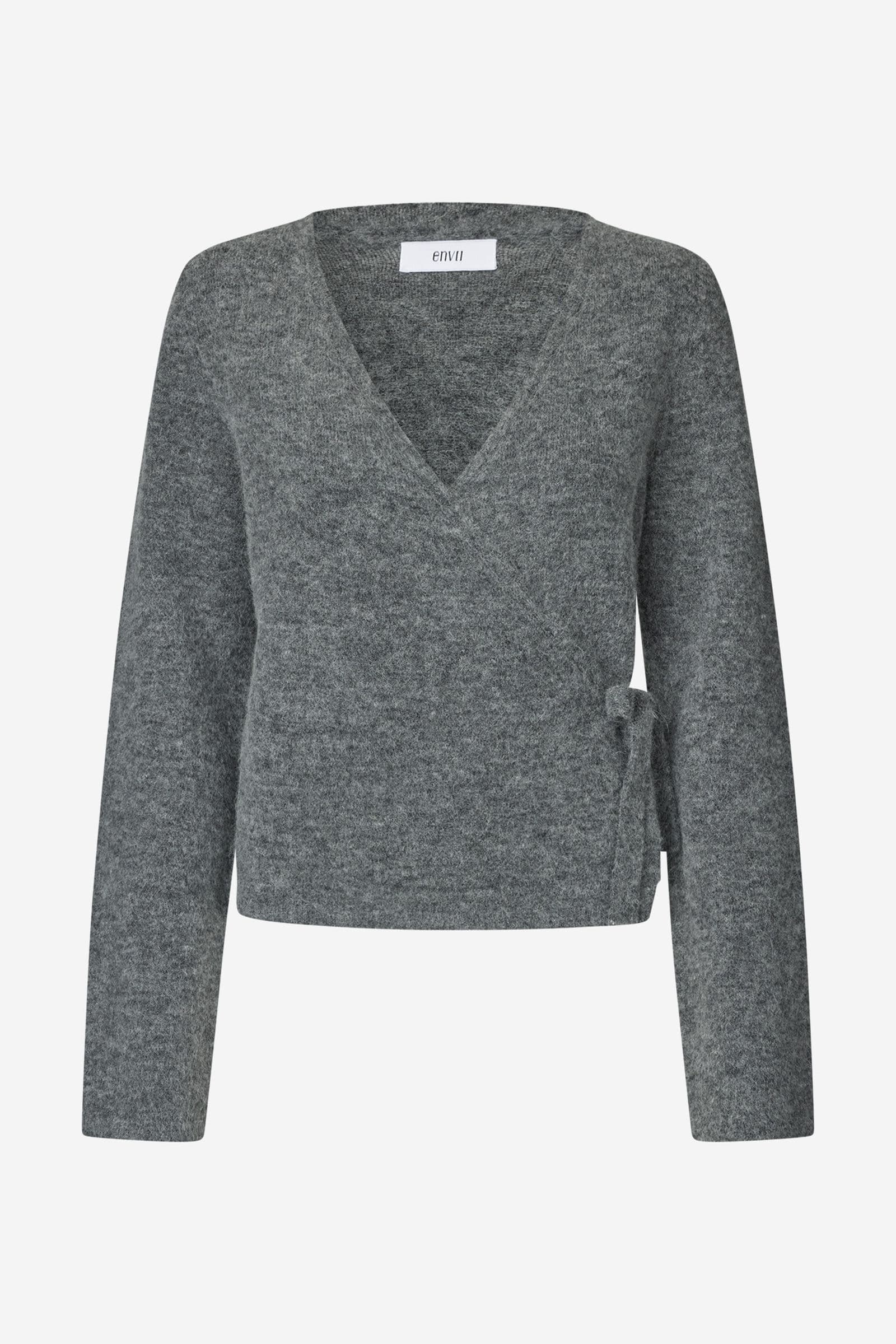 ENADA LS V-N KNIT 7216 Dark Grey Mel