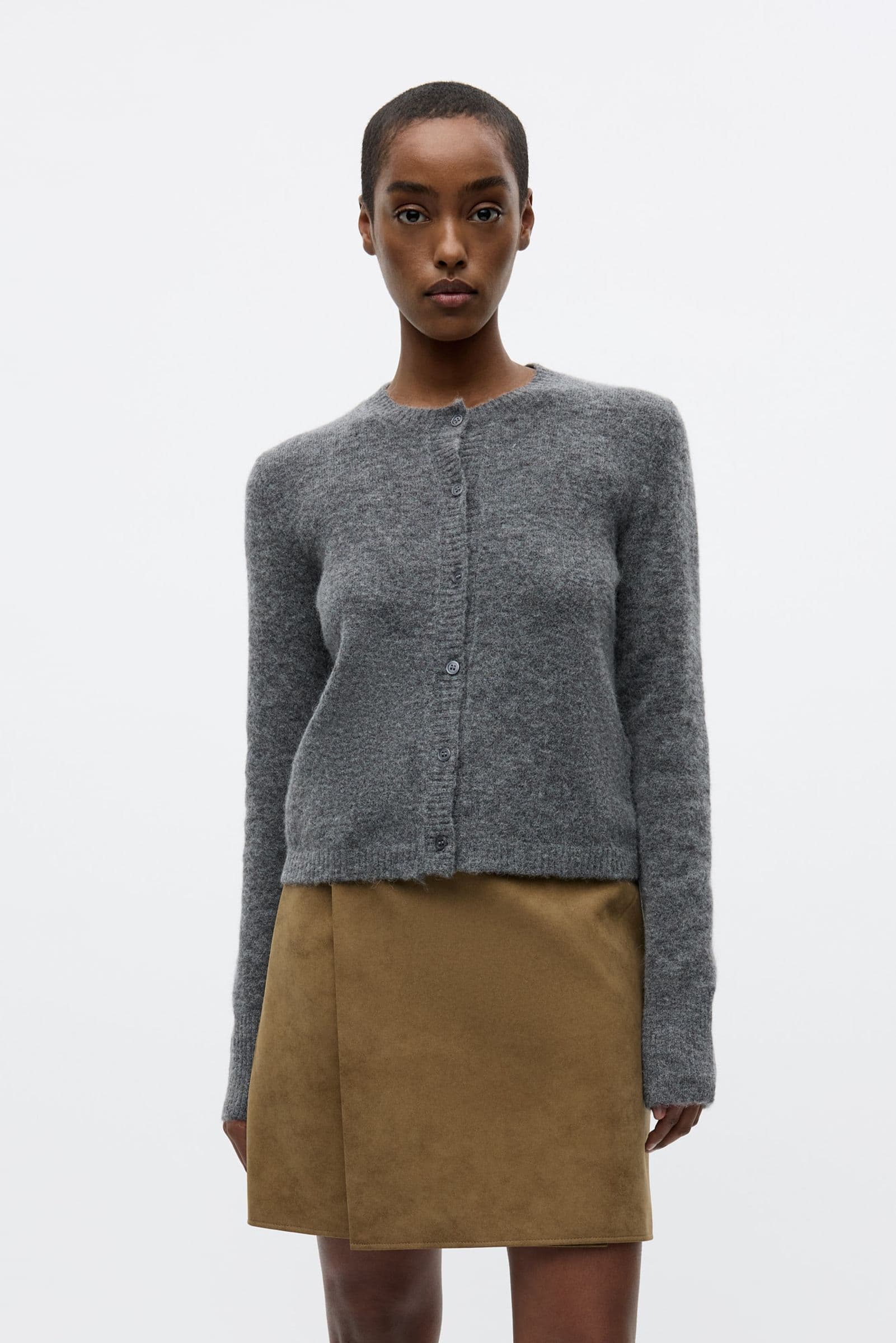 ENADA LS CARDIGAN 7216 Dark Grey Mel