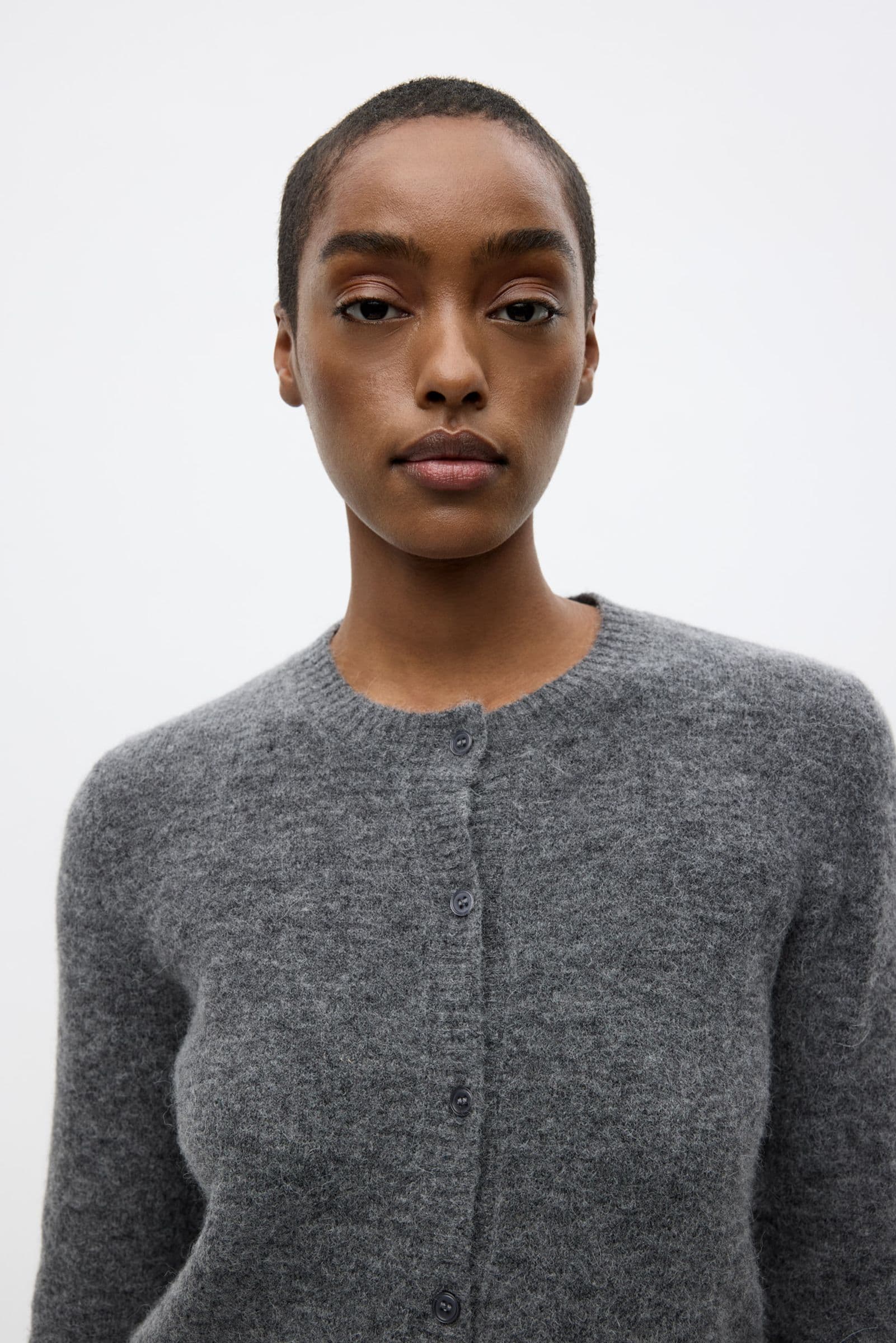 ENADA LS CARDIGAN 7216 Dark Grey Mel