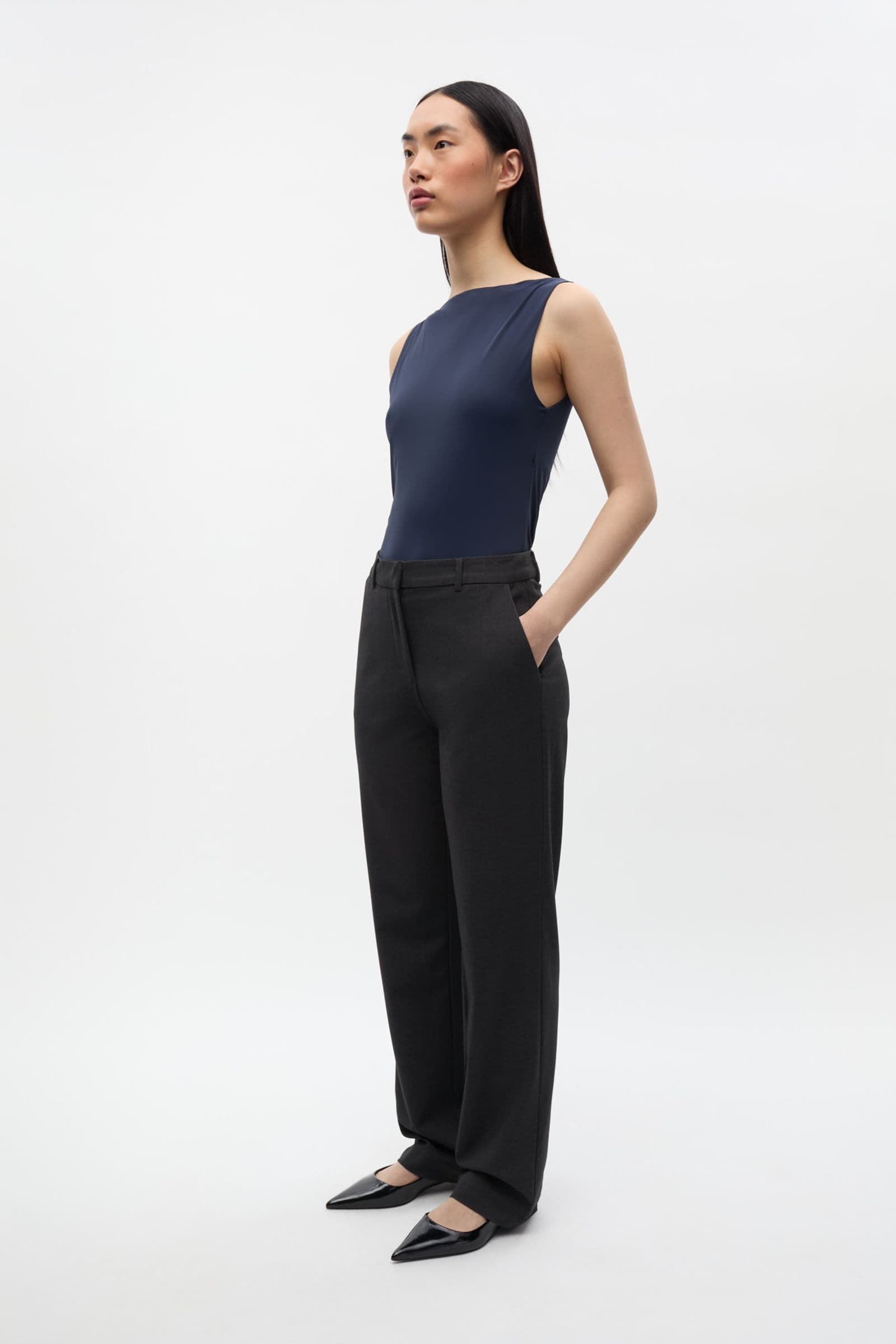 ENKAFIR PANTS 6746 Dark Grey Mel.