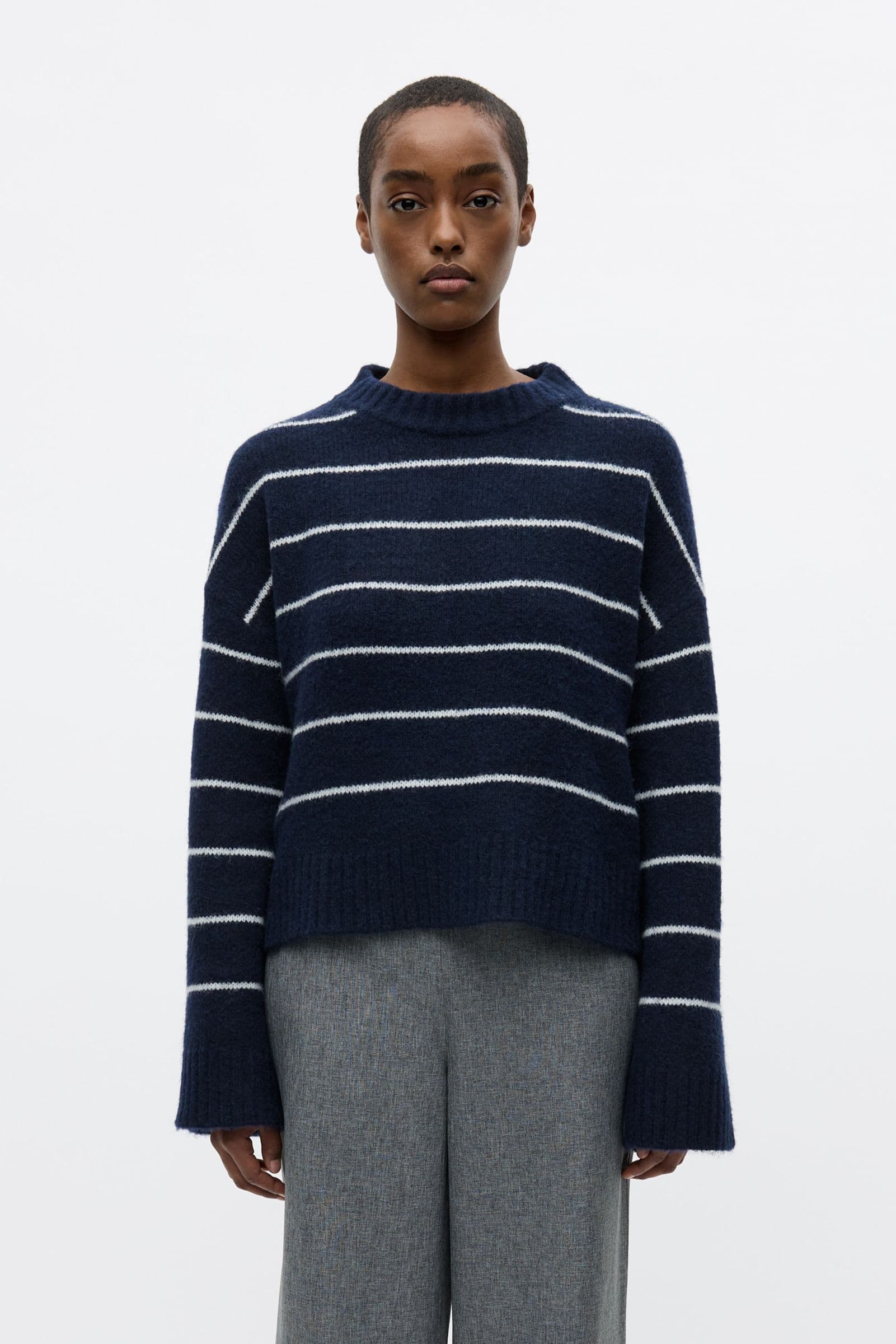 ENNAPLES LS KNIT 7278 Navy Blazer/Gardenia