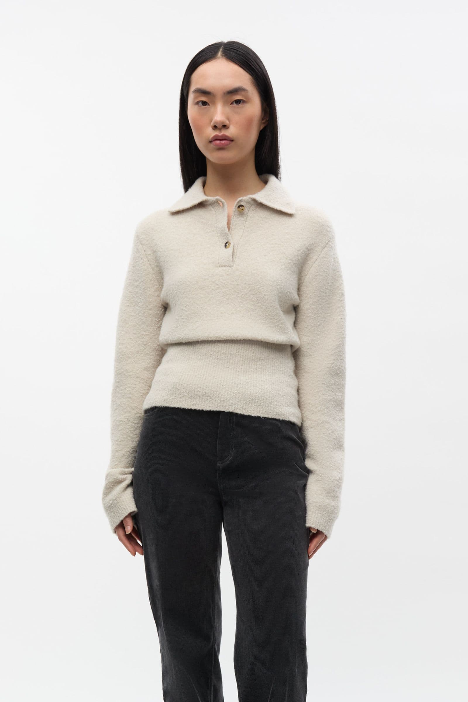 ENGLACIA LS POLO KNIT 7288 Moonstruck