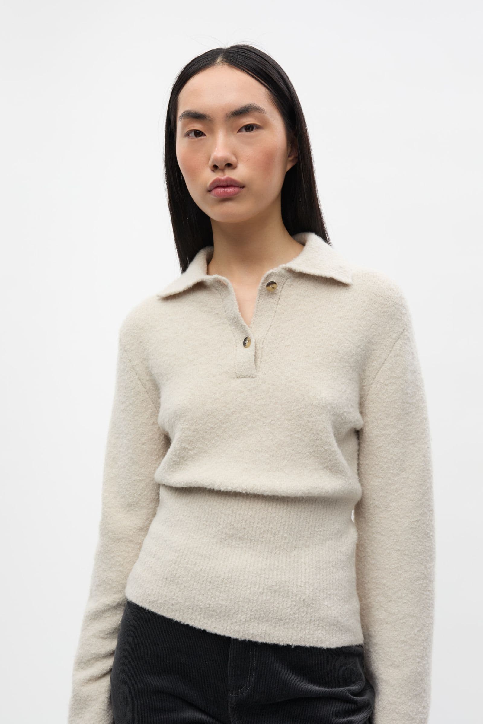 ENGLACIA LS POLO KNIT 7288 Moonstruck