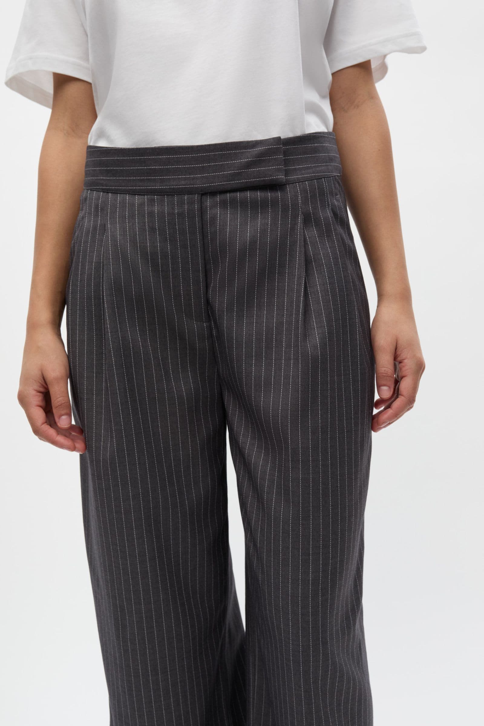 ENWILLA PANTS 7300 Grey/White Pinstriped