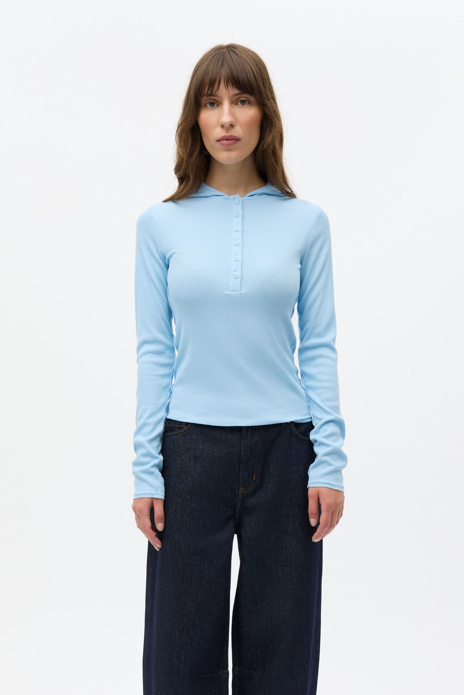 ENCEMILLE LS HOOD TEE 7316 Powder Blue Mel