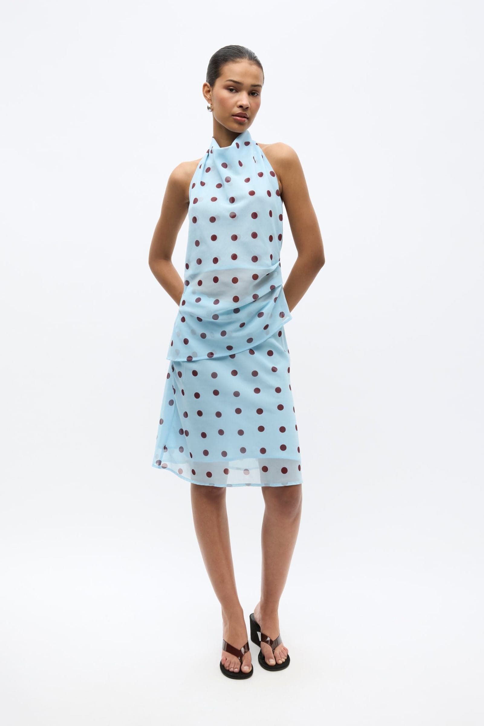 ENYARSI SKIRT 7349 Blue Maroon Polka Dot